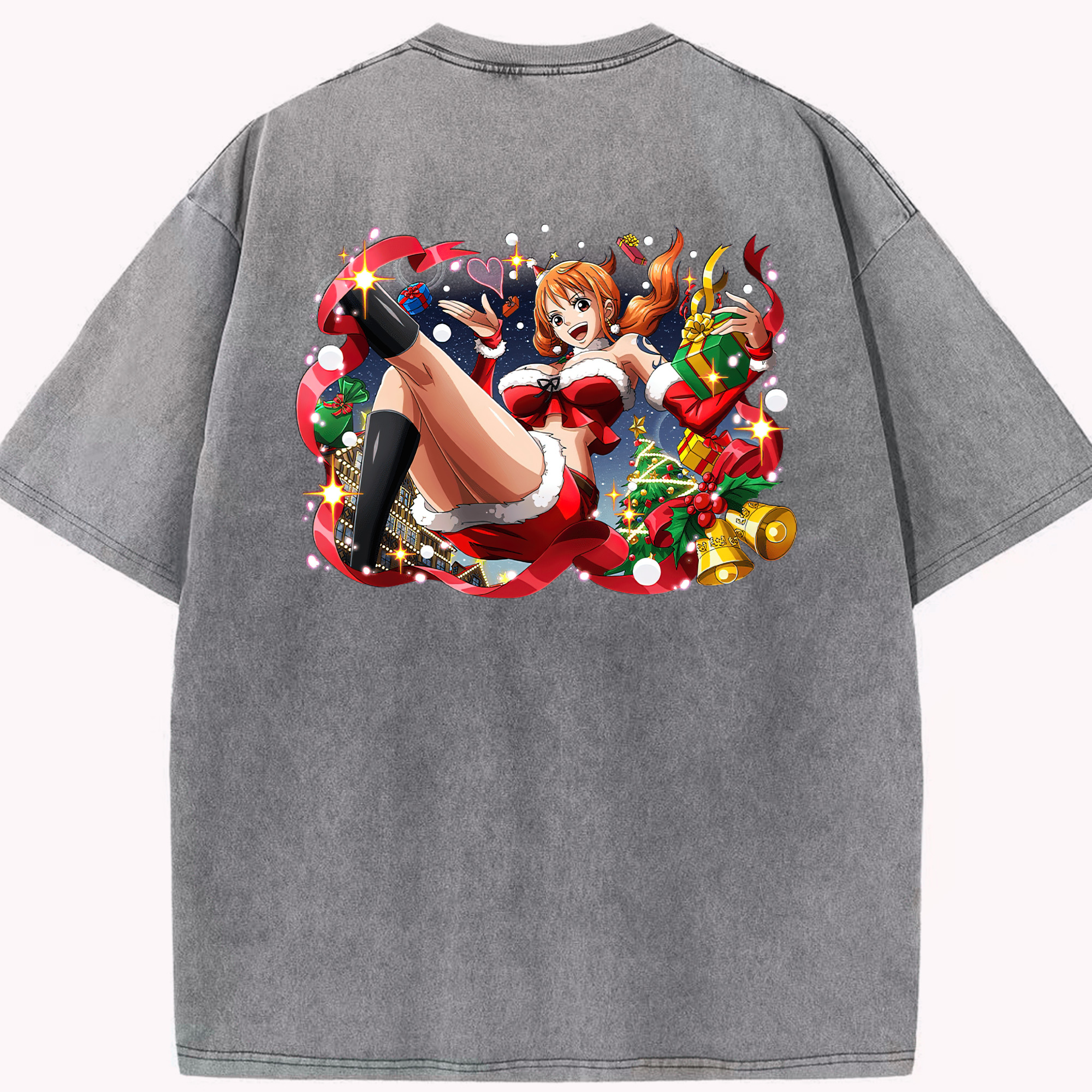 ワンピース ナミ ONE PIECE Nami 綿100% ヴィンテージ風 半袖Tシャツ（背面プリント）