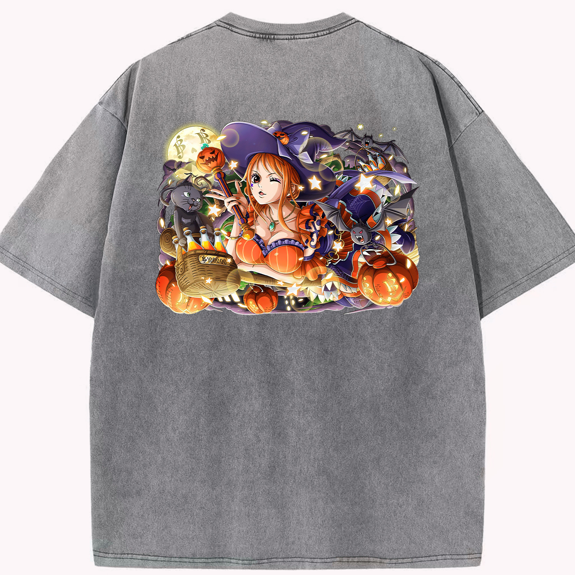 ワンピース ナミ ONE PIECE Nami 綿100% ヴィンテージ風 半袖Tシャツ（背面プリント）