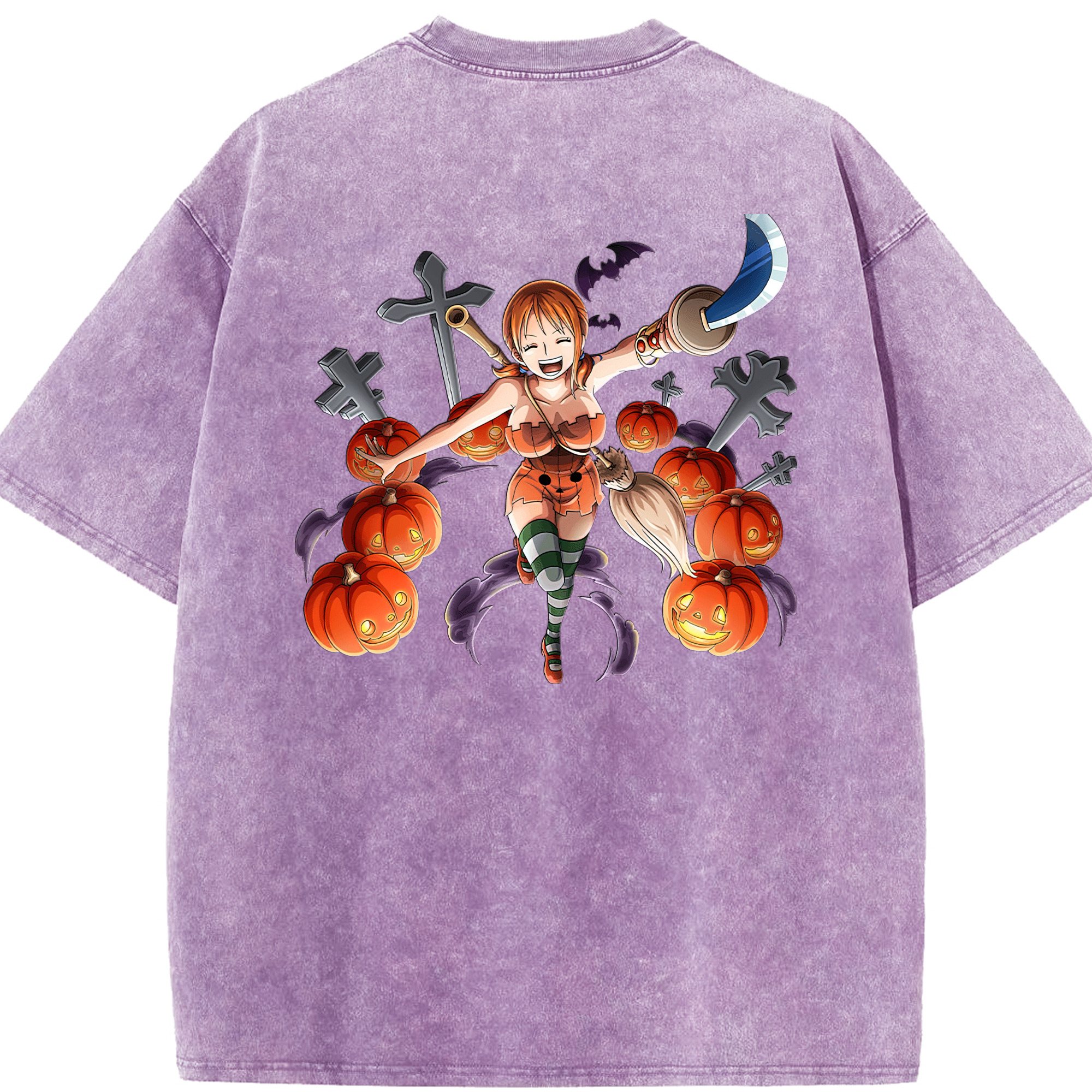 ワンピース ナミ ONE PIECE Nami 綿100% ヴィンテージ風 半袖Tシャツ（背面プリント）