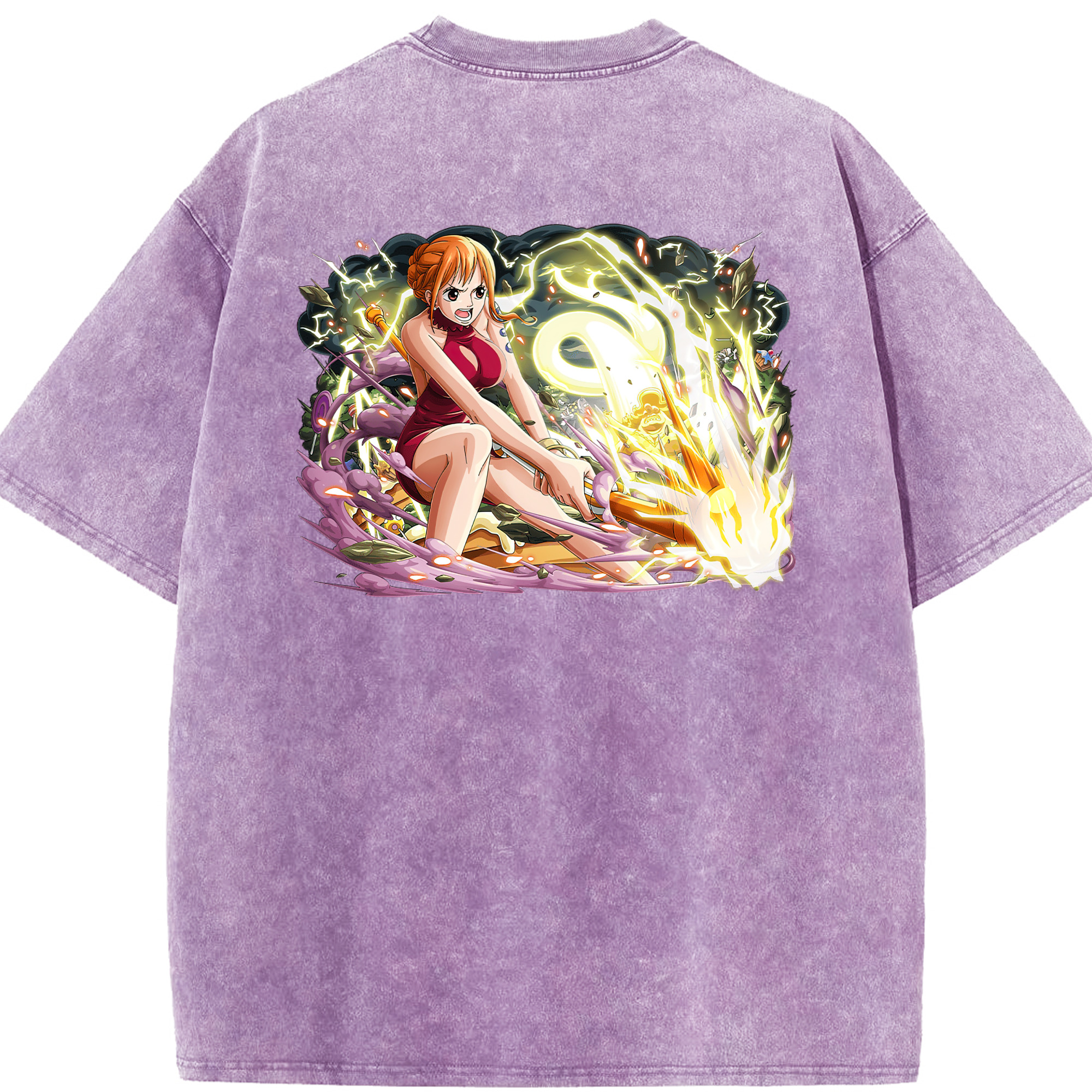 ワンピース ナミ ONE PIECE Nami 綿100% ヴィンテージ風 半袖Tシャツ（背面プリント）