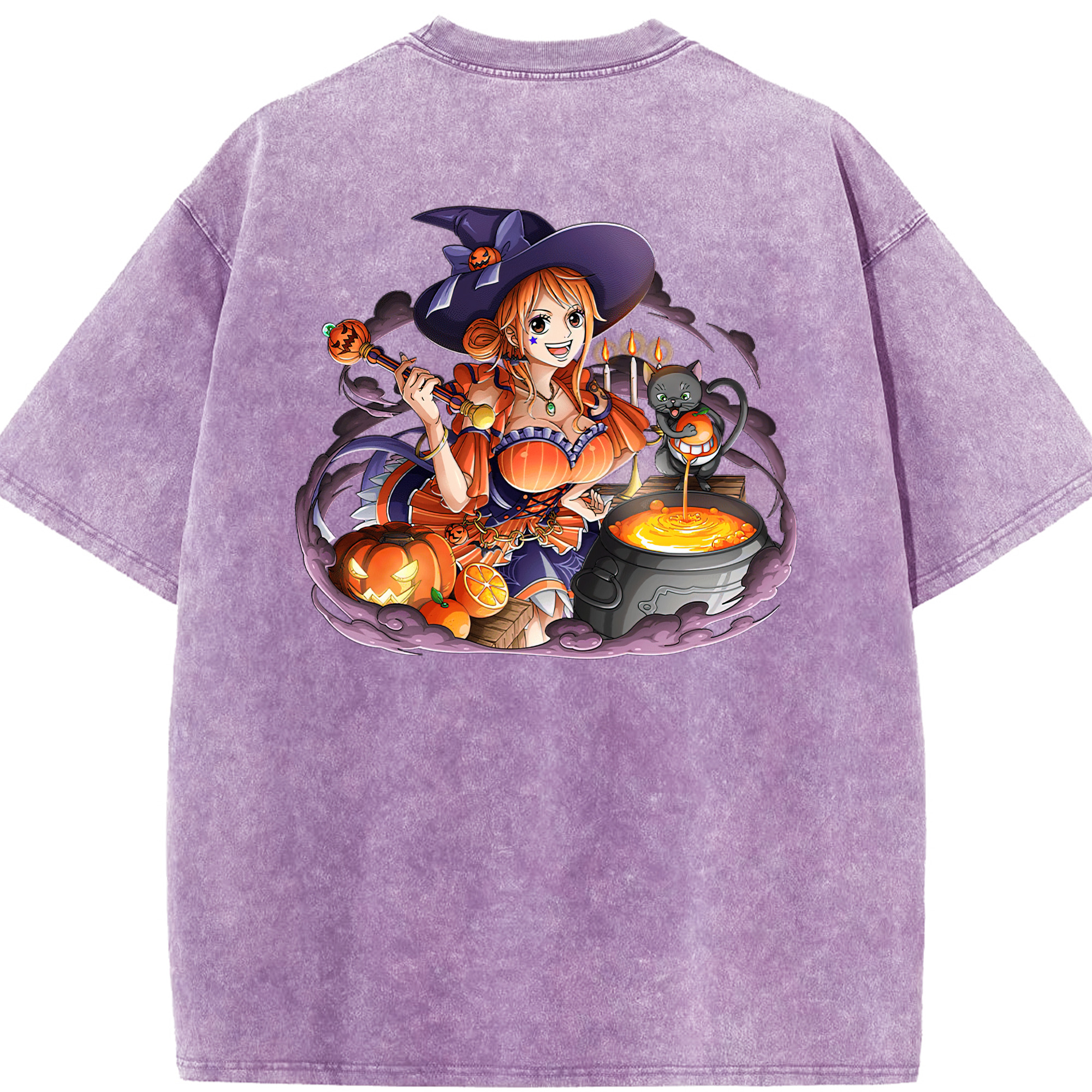 ワンピース ナミ ONE PIECE Nami 綿100% ヴィンテージ風 半袖Tシャツ（背面プリント）