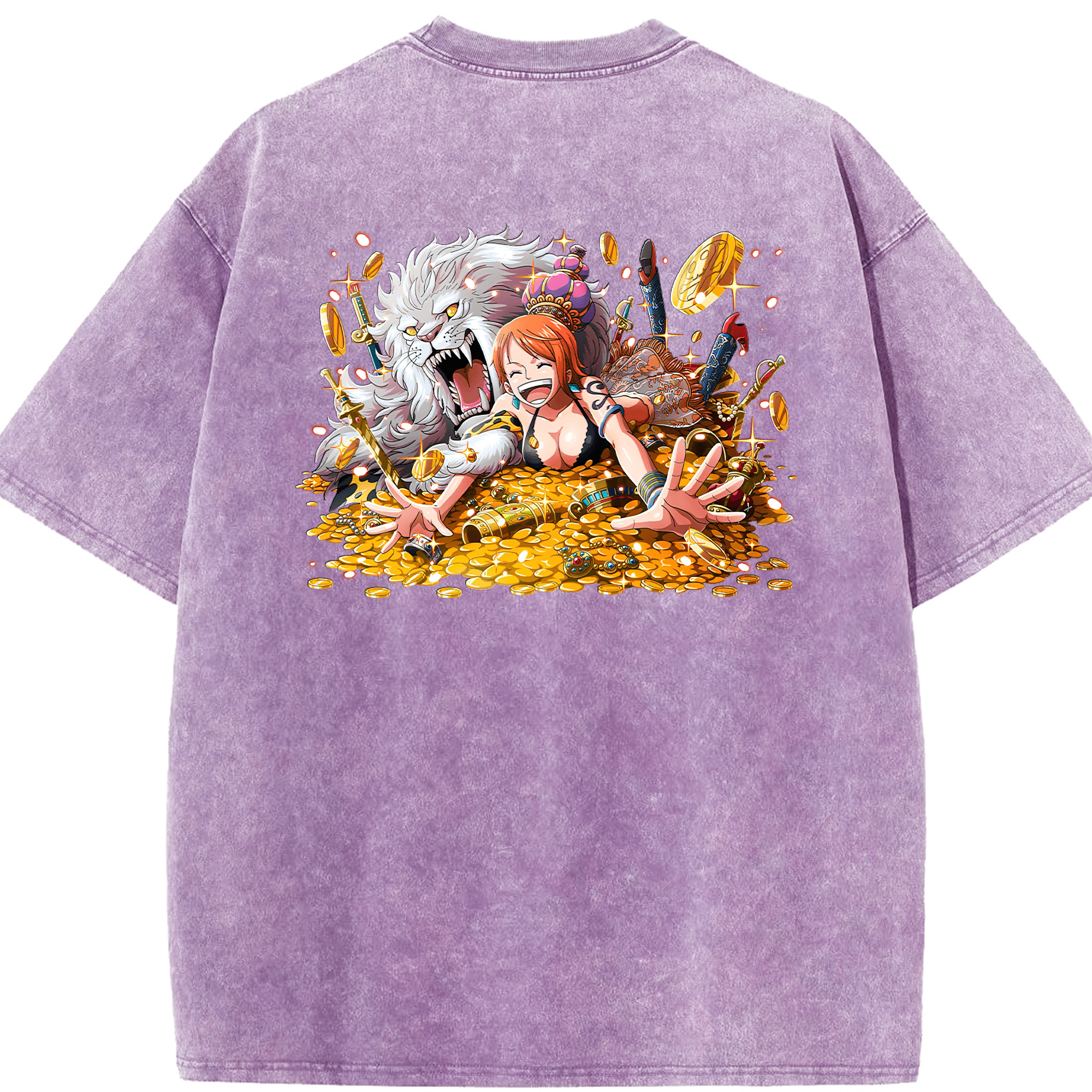 ワンピース ナミ ONE PIECE Nami 綿100% ヴィンテージ風 半袖Tシャツ（背面プリント）