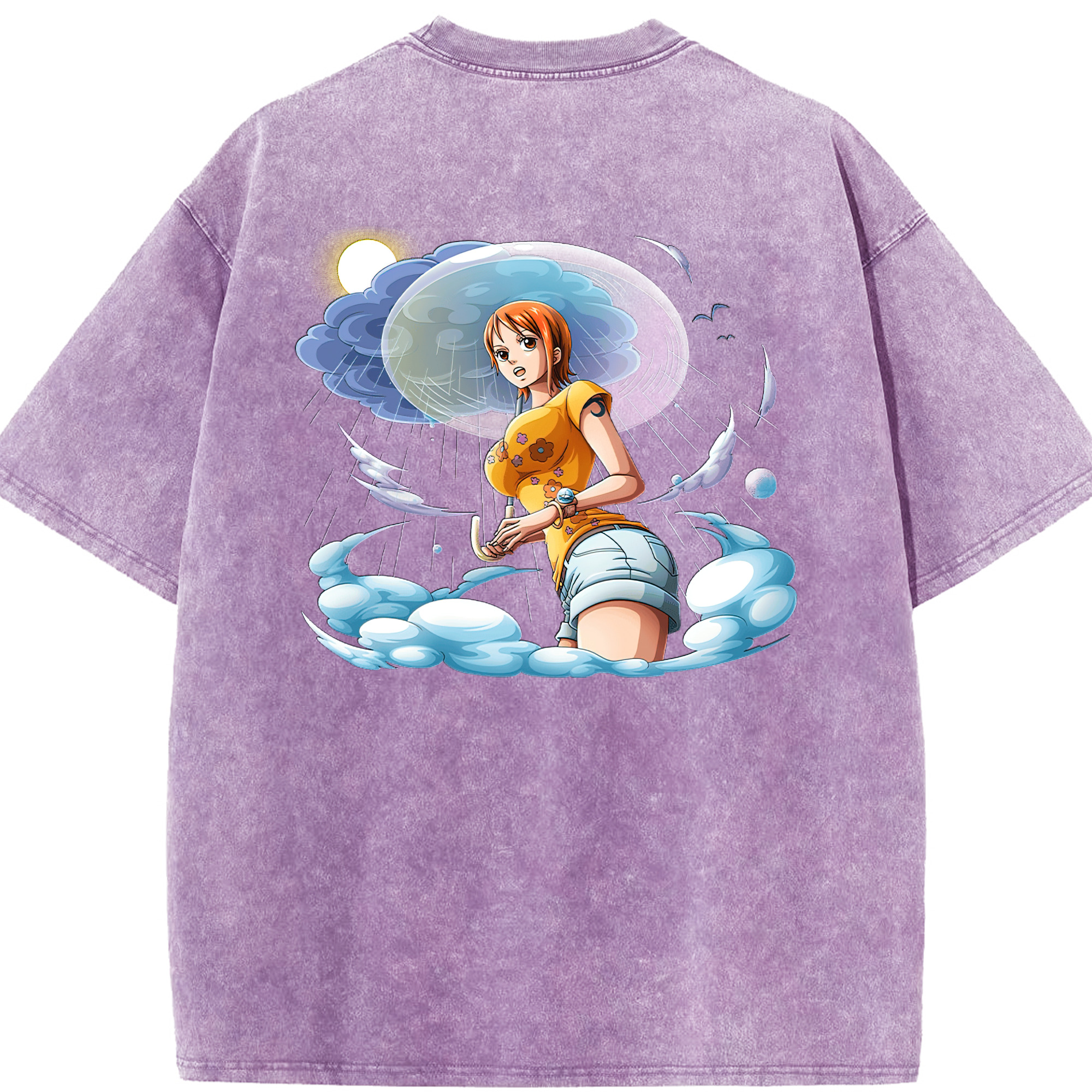 ワンピース ナミ ONE PIECE Nami 綿100% ヴィンテージ風 半袖Tシャツ（背面プリント）