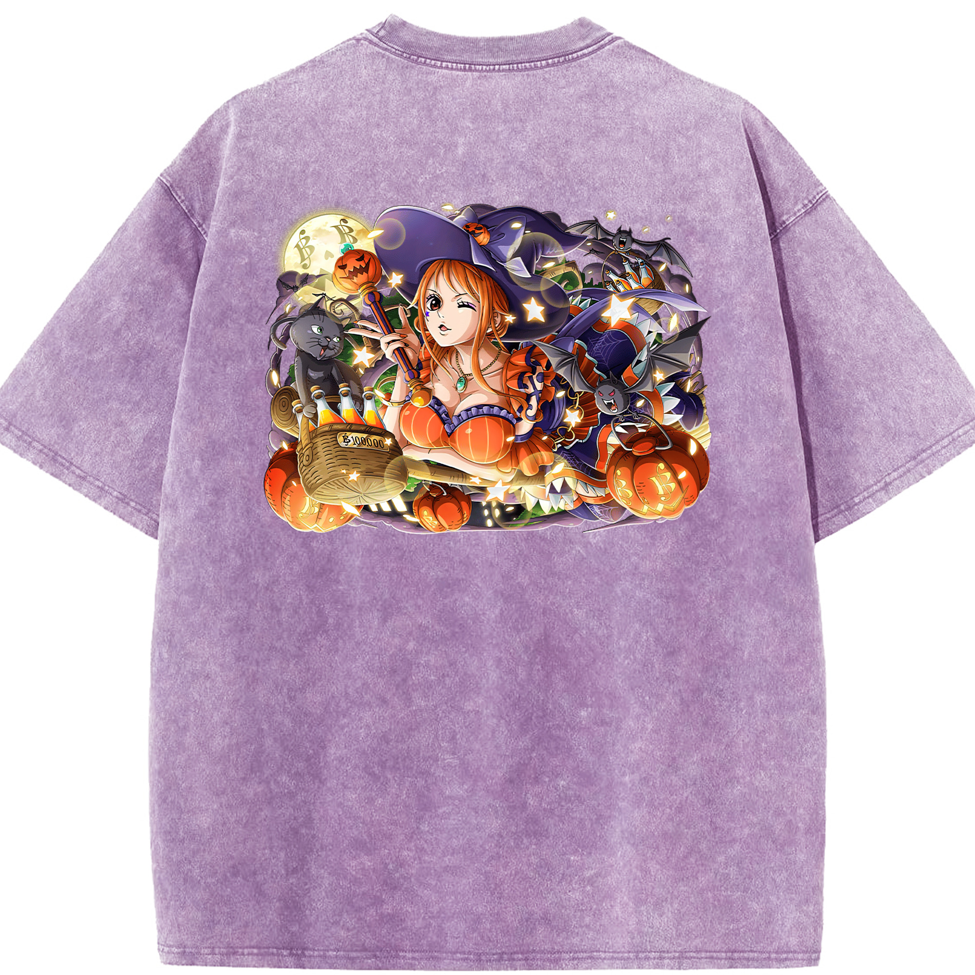 ワンピース ナミ ONE PIECE Nami 綿100% ヴィンテージ風 半袖Tシャツ（背面プリント）
