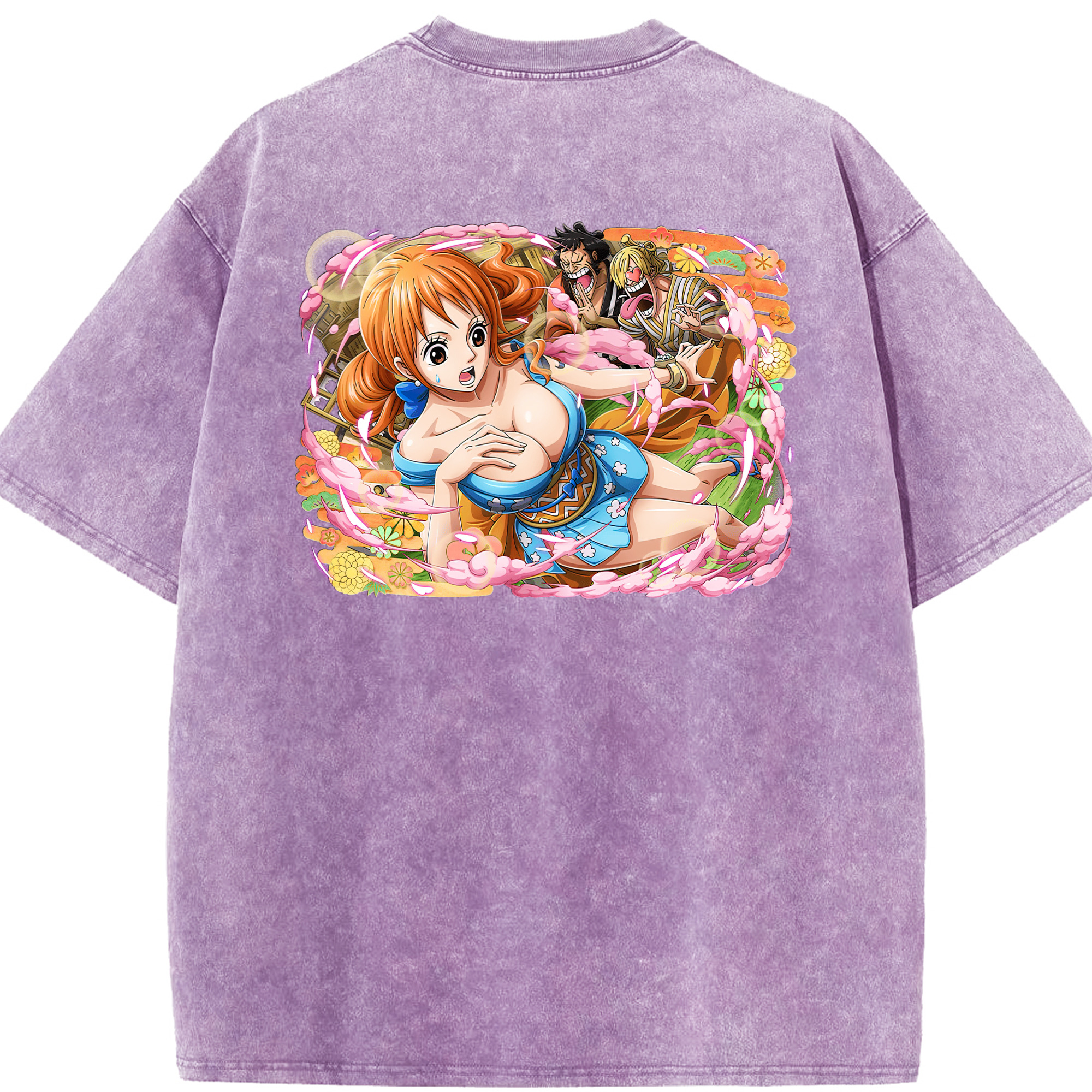 ワンピース ナミ ONE PIECE Nami 綿100% ヴィンテージ風 半袖Tシャツ（背面プリント）