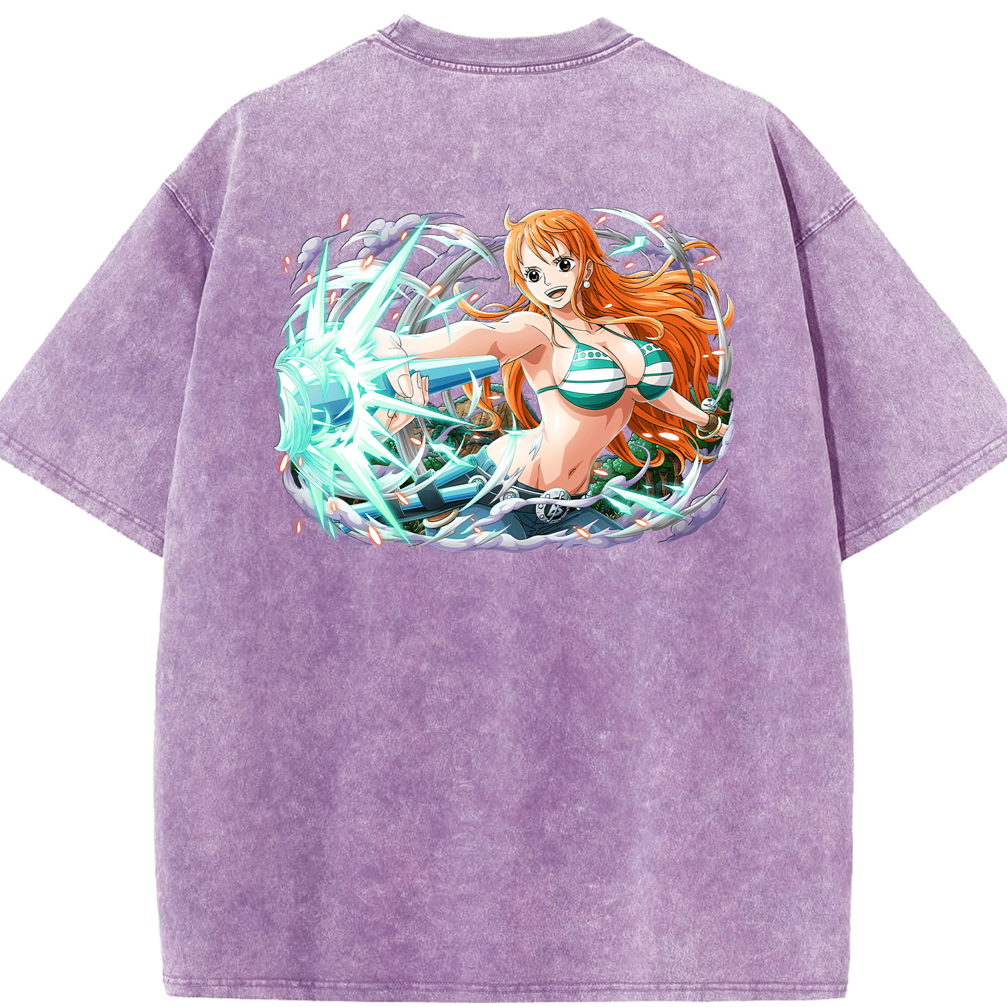 ワンピース ナミ ONE PIECE Nami 綿100% ヴィンテージ風 半袖Tシャツ（背面プリント）