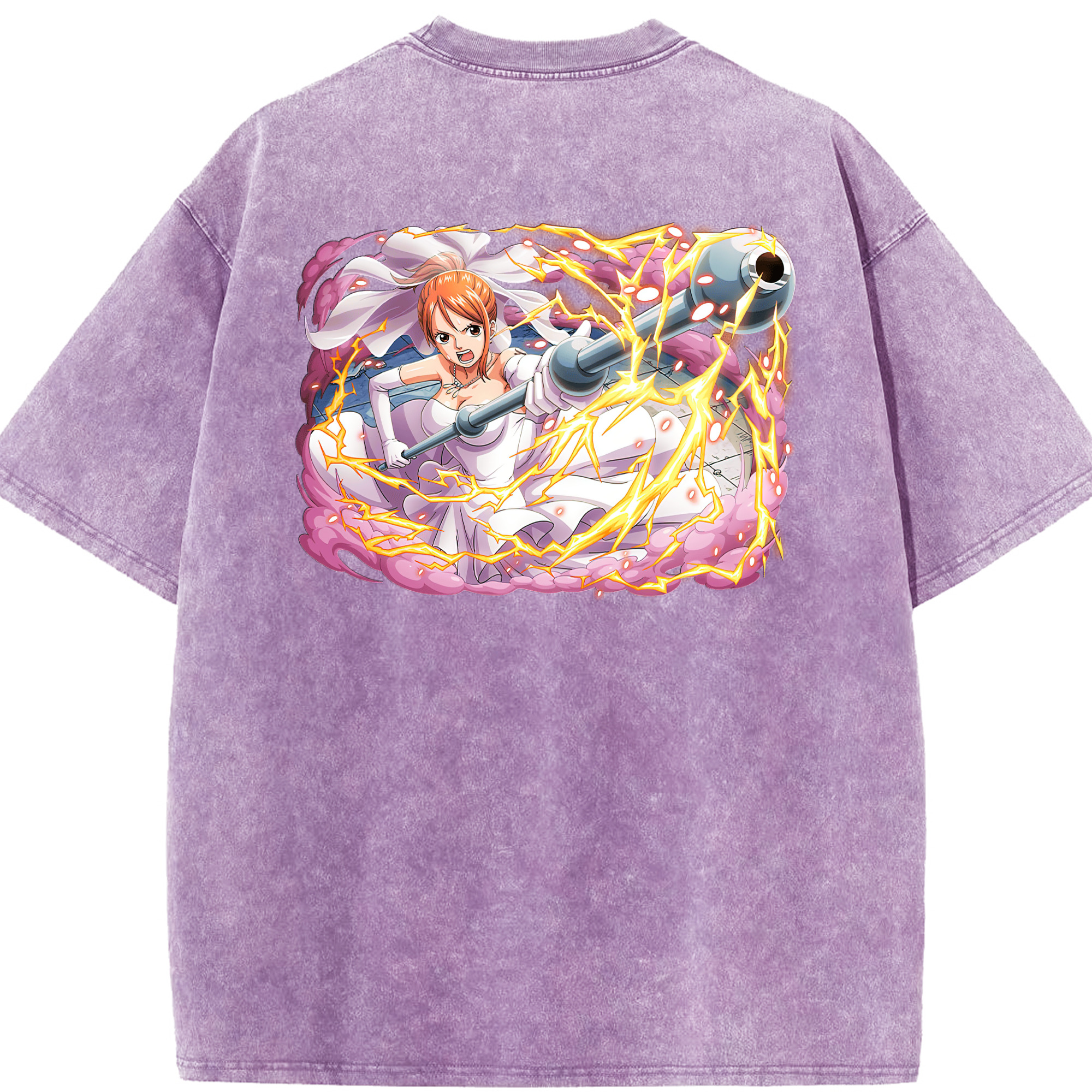 ワンピース ナミ ONE PIECE Nami 綿100% ヴィンテージ風 半袖Tシャツ（背面プリント）