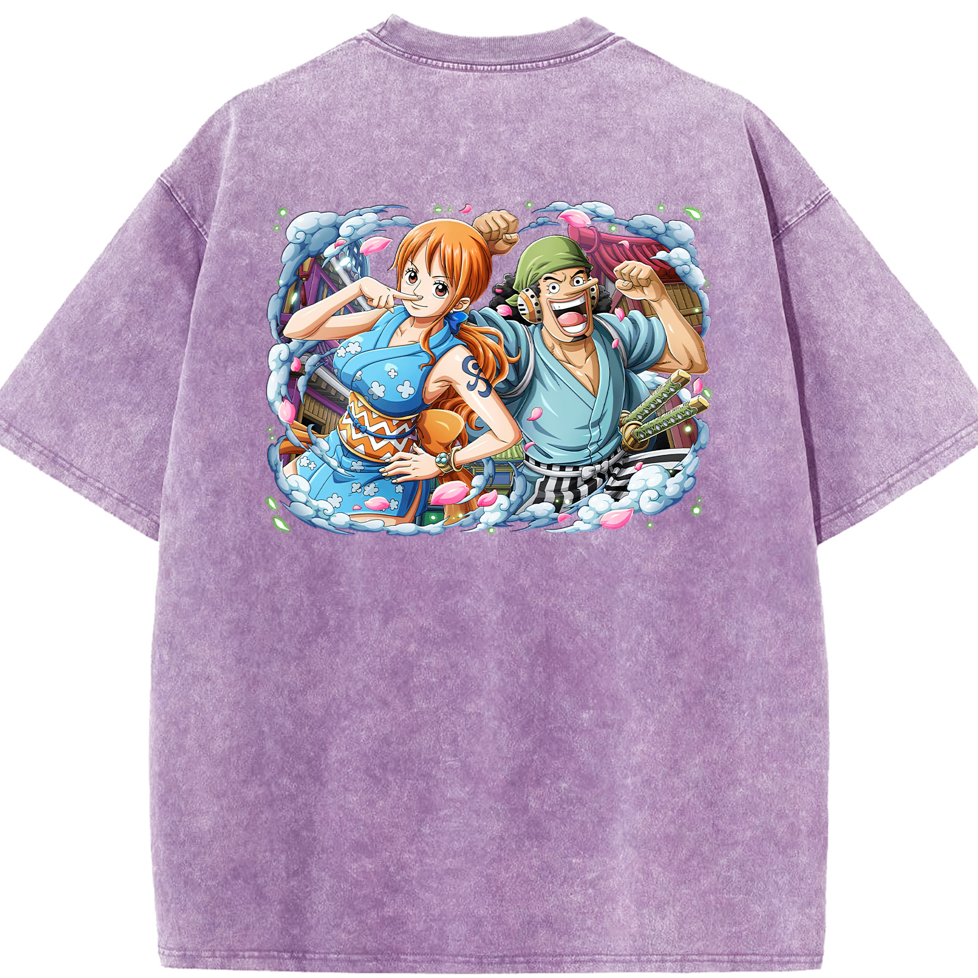 ワンピース ナミ ONE PIECE Nami 綿100% ヴィンテージ風 半袖Tシャツ（背面プリント）