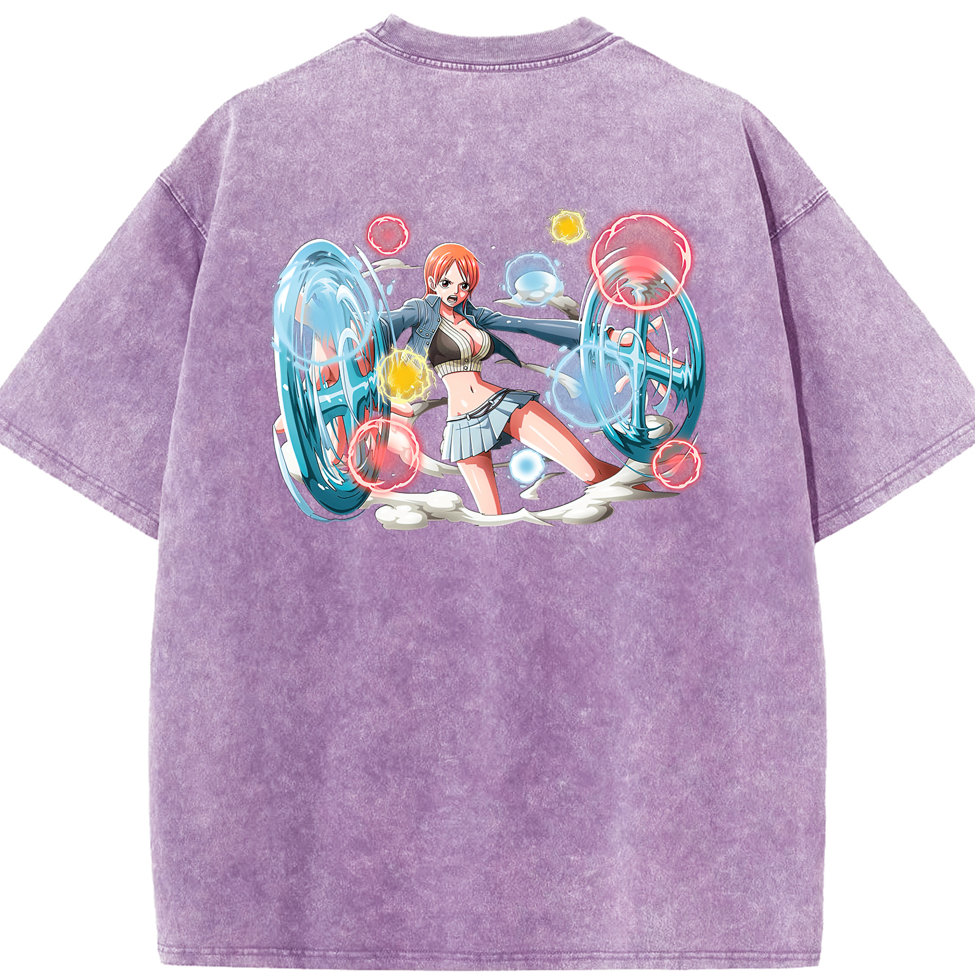 ワンピース ナミ ONE PIECE Nami 綿100% ヴィンテージ風 半袖Tシャツ（背面プリント）