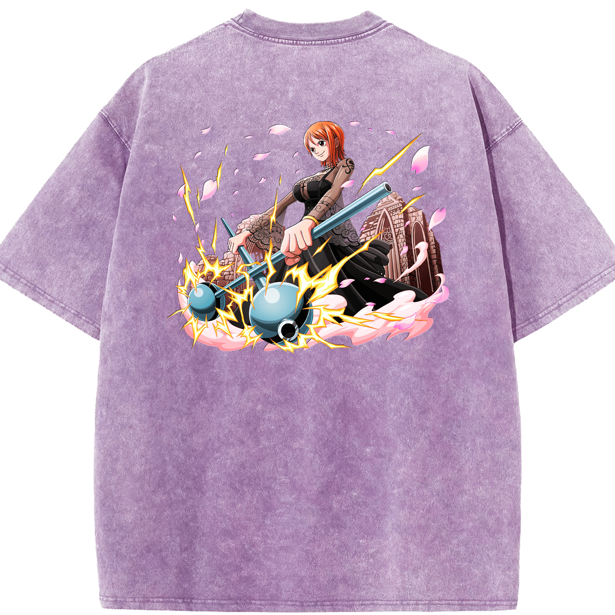 ワンピース ナミ ONE PIECE Nami 綿100% ヴィンテージ風 半袖Tシャツ（背面プリント）