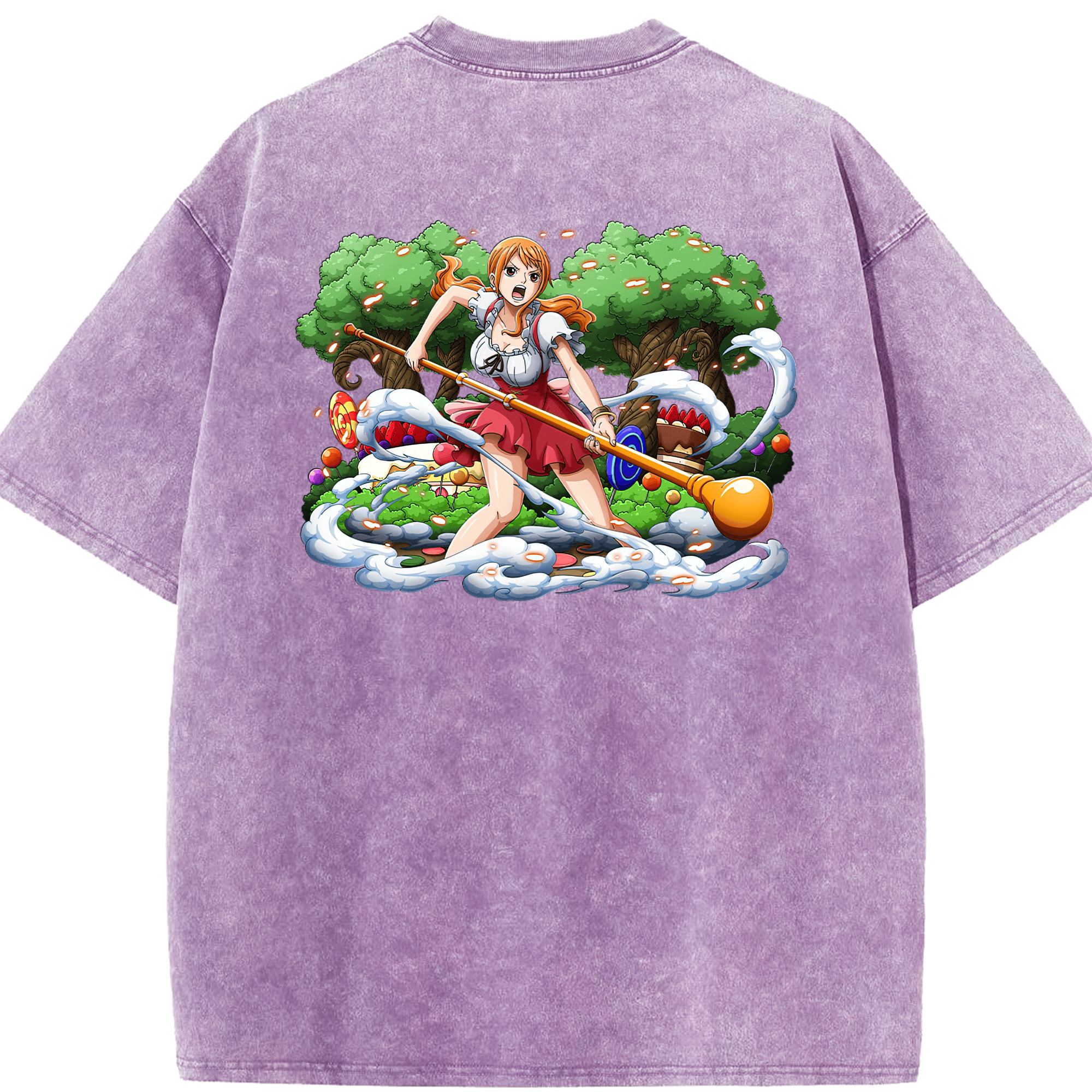 ワンピース ナミ ONE PIECE Nami 綿100% ヴィンテージ風 半袖Tシャツ（背面プリント）