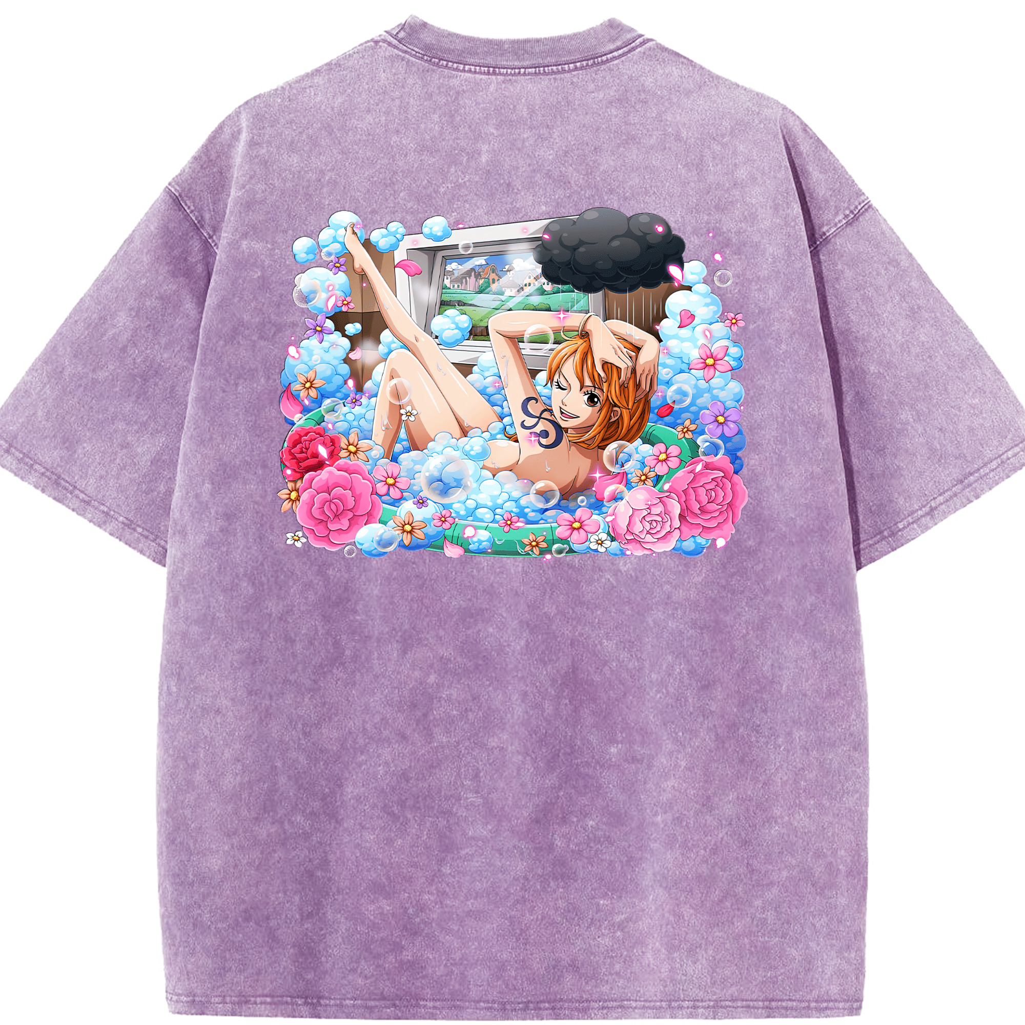 ワンピース ナミ ONE PIECE Nami 綿100% ヴィンテージ風 半袖Tシャツ（背面プリント）