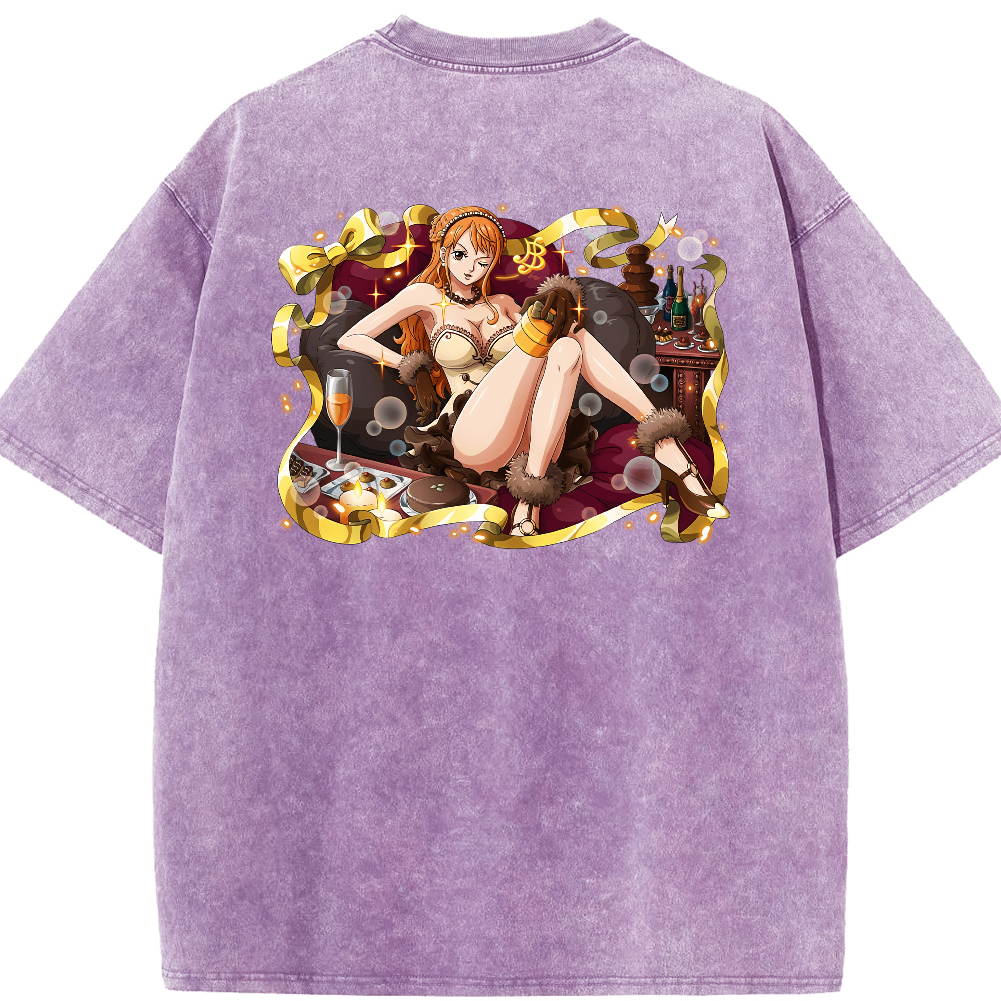 ワンピース ナミ ONE PIECE Nami 綿100% ヴィンテージ風 半袖Tシャツ（背面プリント）