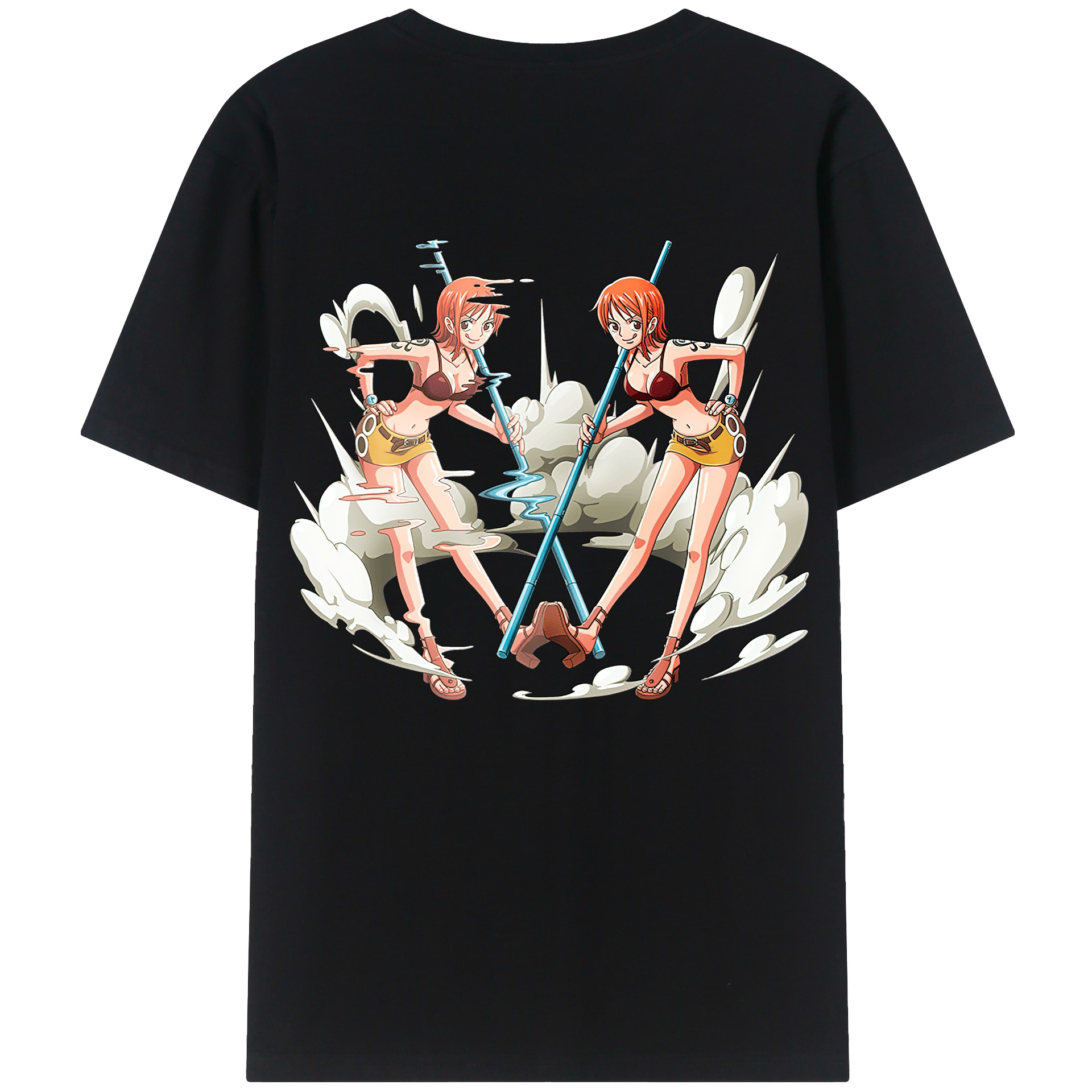 （画像用） ワンピース ナミ ONE PIECE Nami 綿100％ メンズ半袖Tシャツ（バックプリント） 通気性