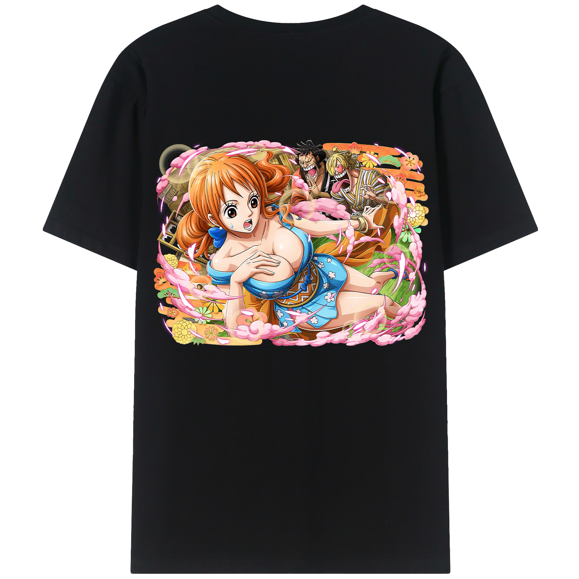 （画像用） ワンピース ナミ ONE PIECE Nami 綿100％ メンズ半袖Tシャツ（バックプリント） 通気性