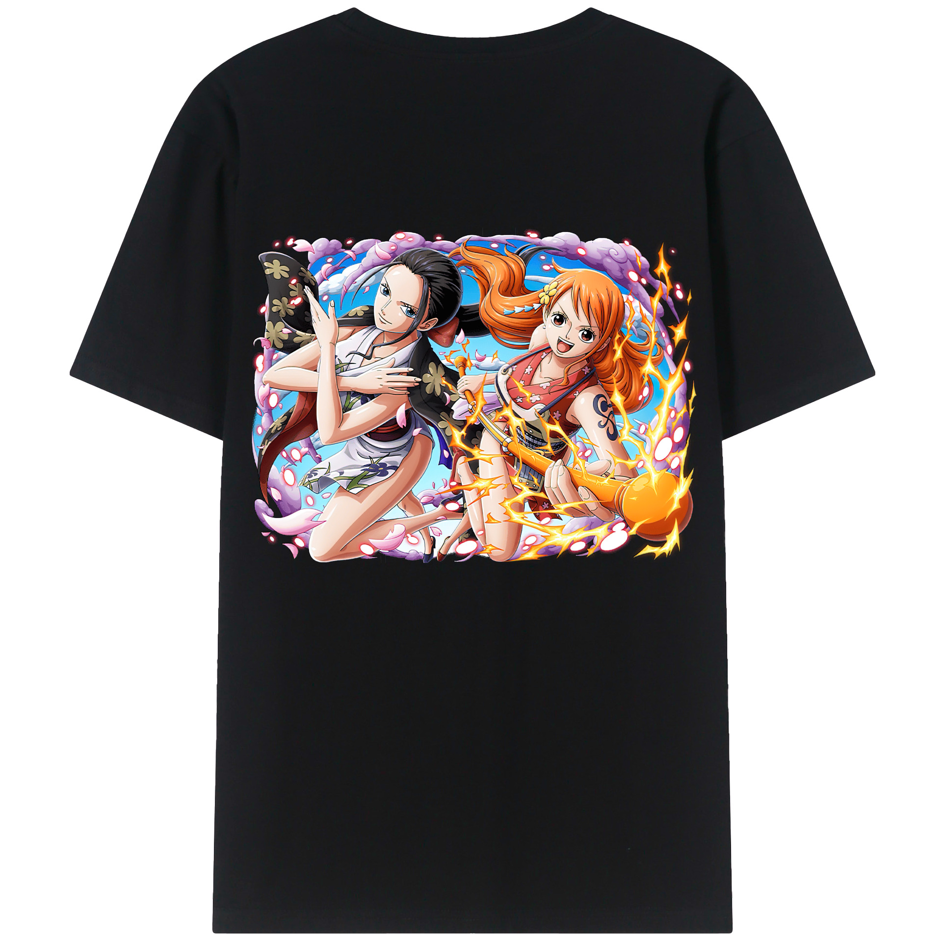 （画像用） ワンピース ナミ ONE PIECE Nami 綿100％ メンズ半袖Tシャツ（バックプリント） 通気性