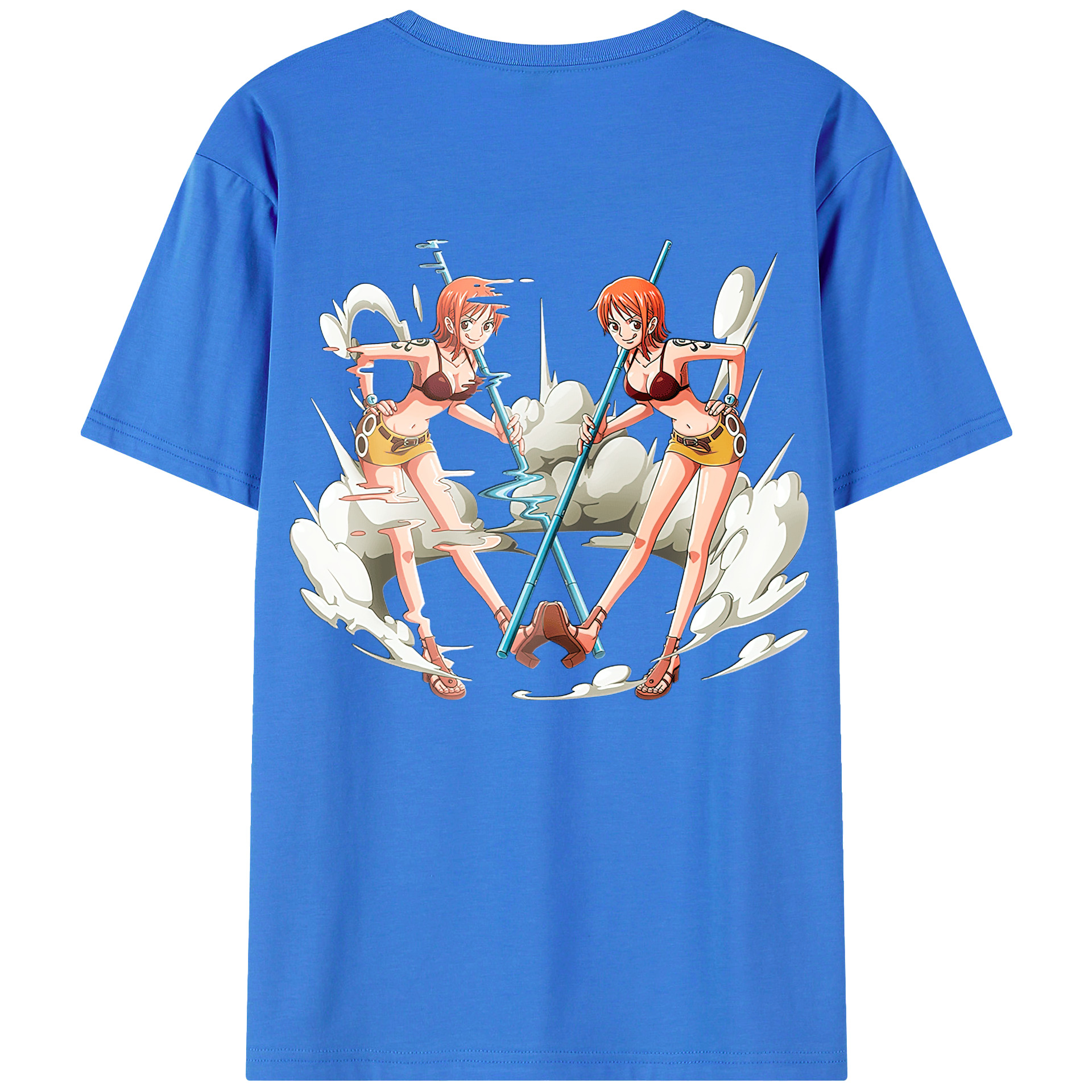 （画像用） ワンピース ナミ ONE PIECE Nami 綿100％ メンズ半袖Tシャツ（バックプリント） 通気性