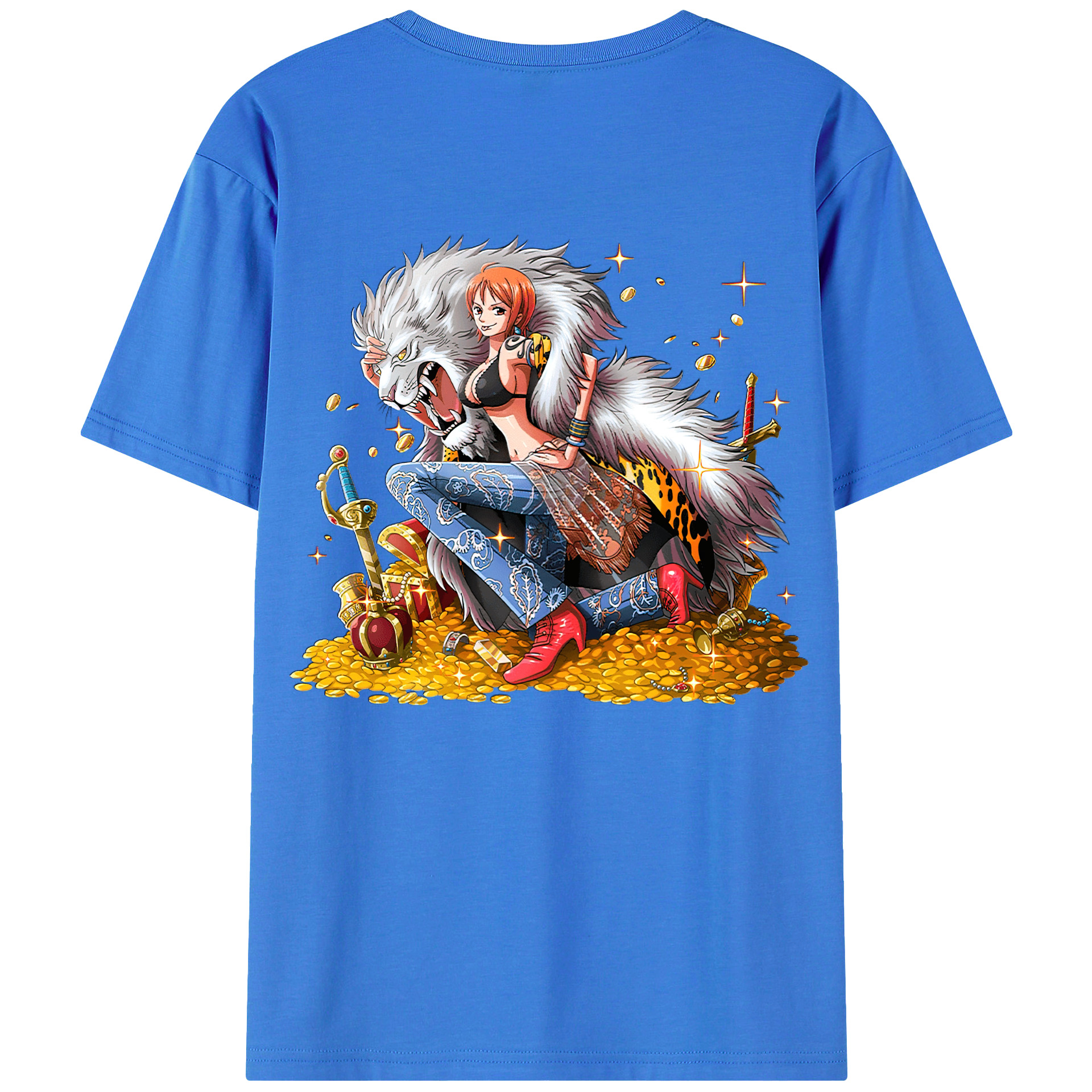 （画像用） ワンピース ナミ ONE PIECE Nami 綿100％ メンズ半袖Tシャツ（バックプリント） 通気性