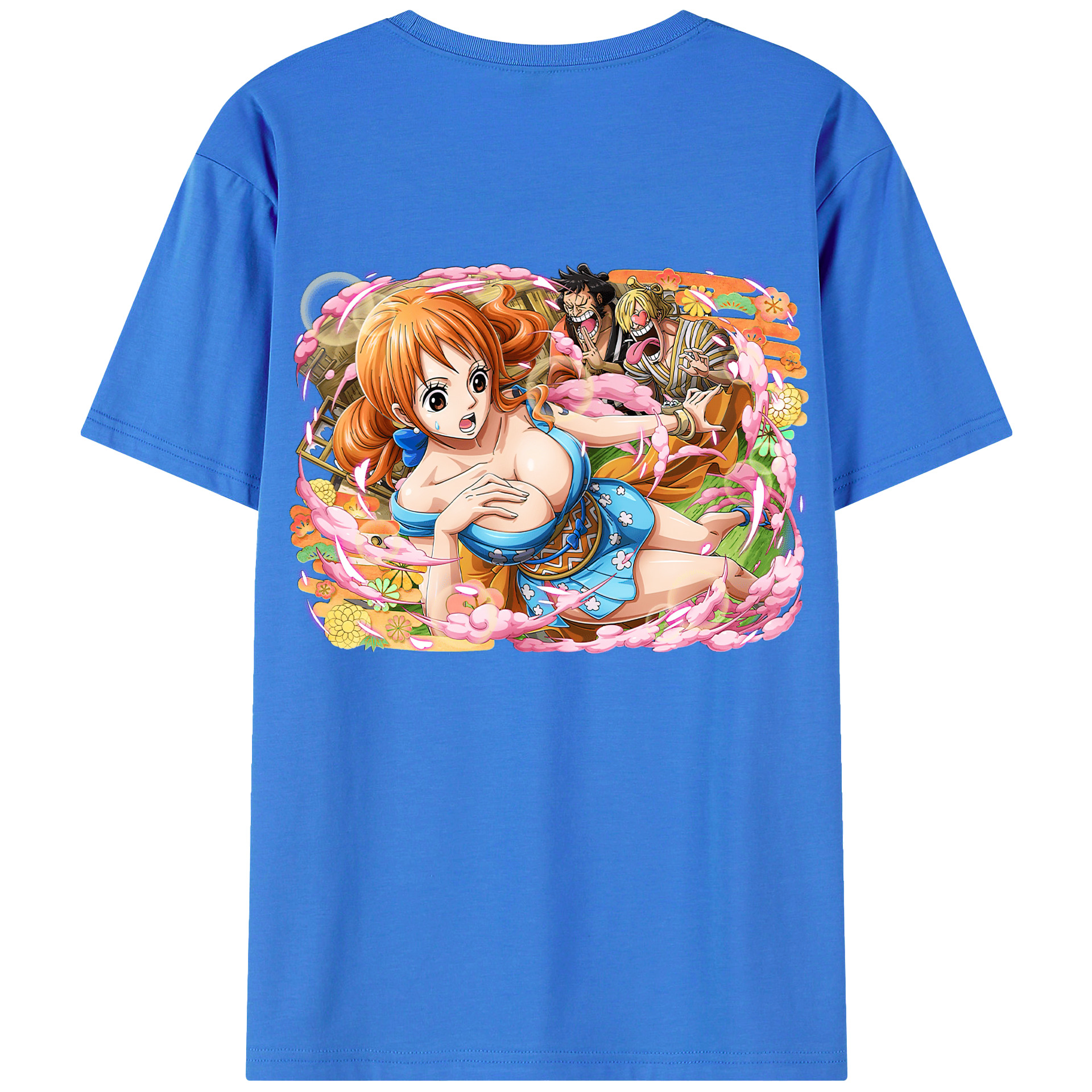 （画像用） ワンピース ナミ ONE PIECE Nami 綿100％ メンズ半袖Tシャツ（バックプリント） 通気性