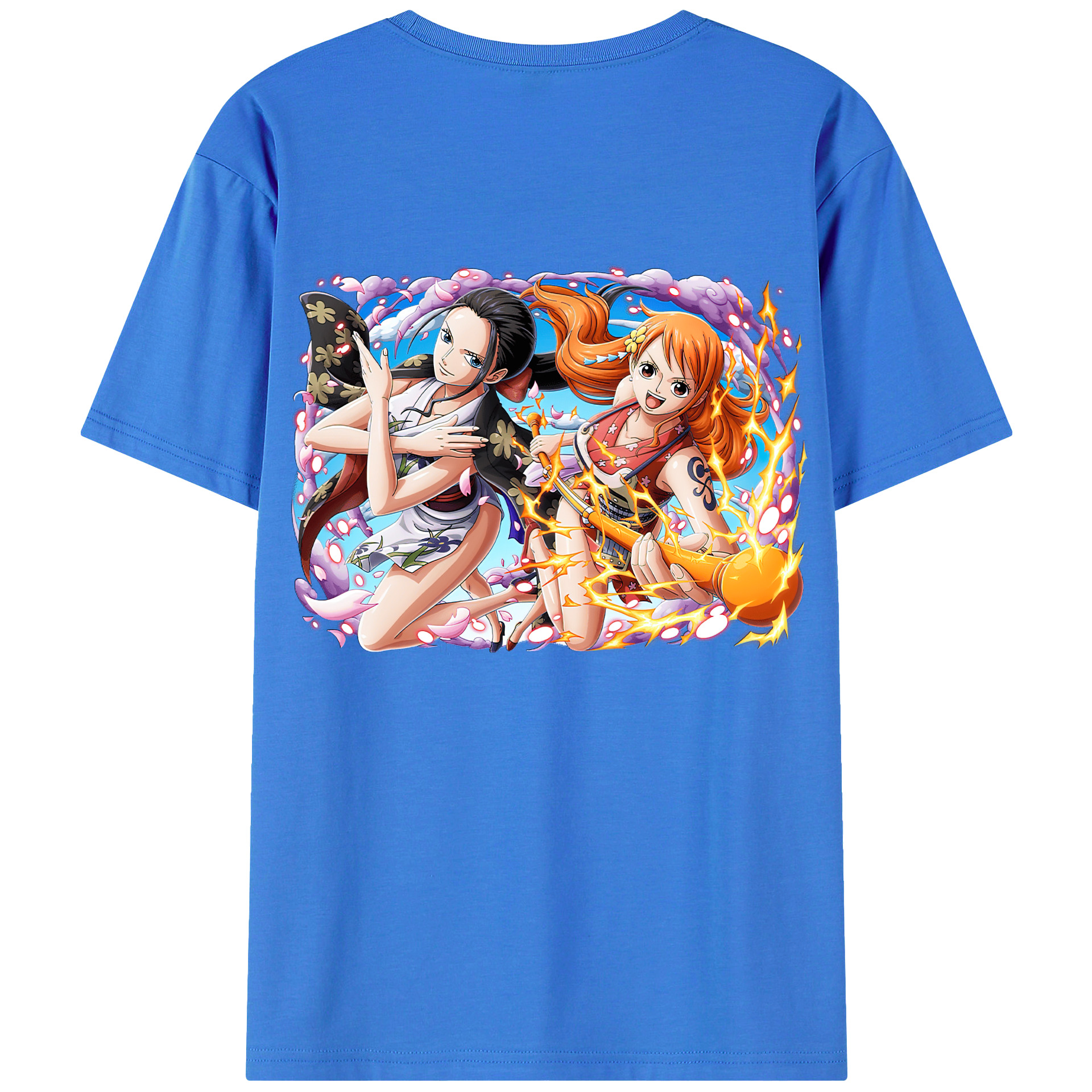 （画像用） ワンピース ナミ ONE PIECE Nami 綿100％ メンズ半袖Tシャツ（バックプリント） 通気性