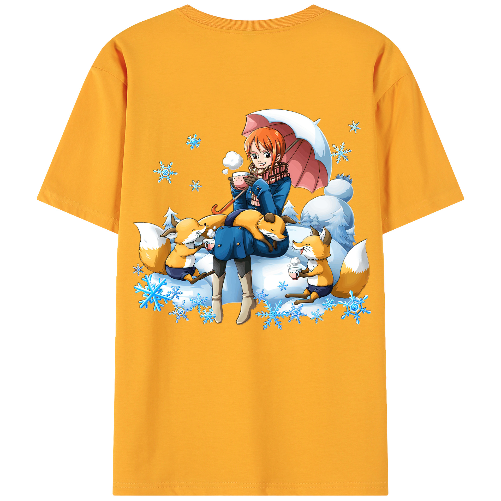 （画像用） ワンピース ナミ ONE PIECE Nami 綿100％ メンズ半袖Tシャツ（バックプリント） 通気性