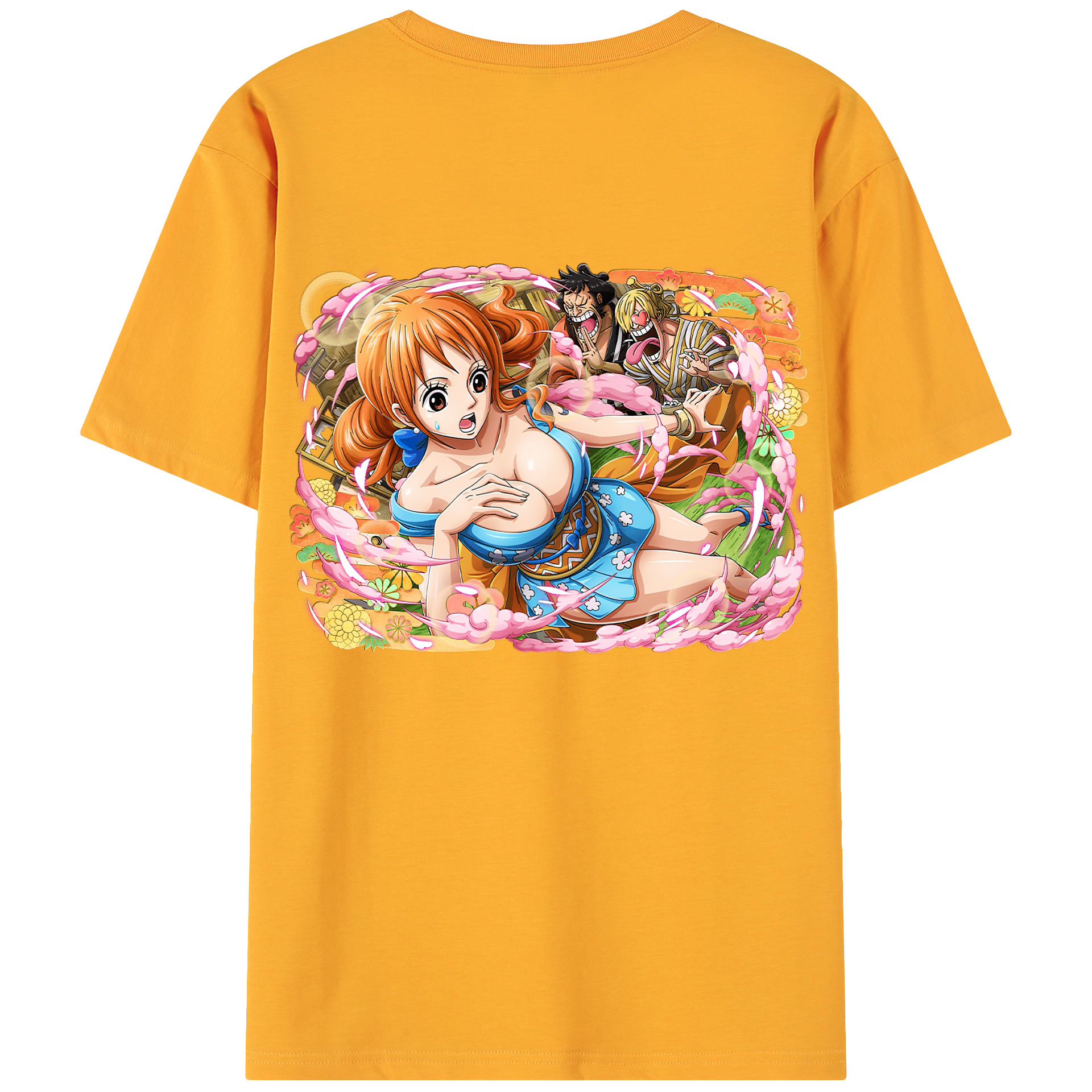 （画像用） ワンピース ナミ ONE PIECE Nami 綿100％ メンズ半袖Tシャツ（バックプリント） 通気性