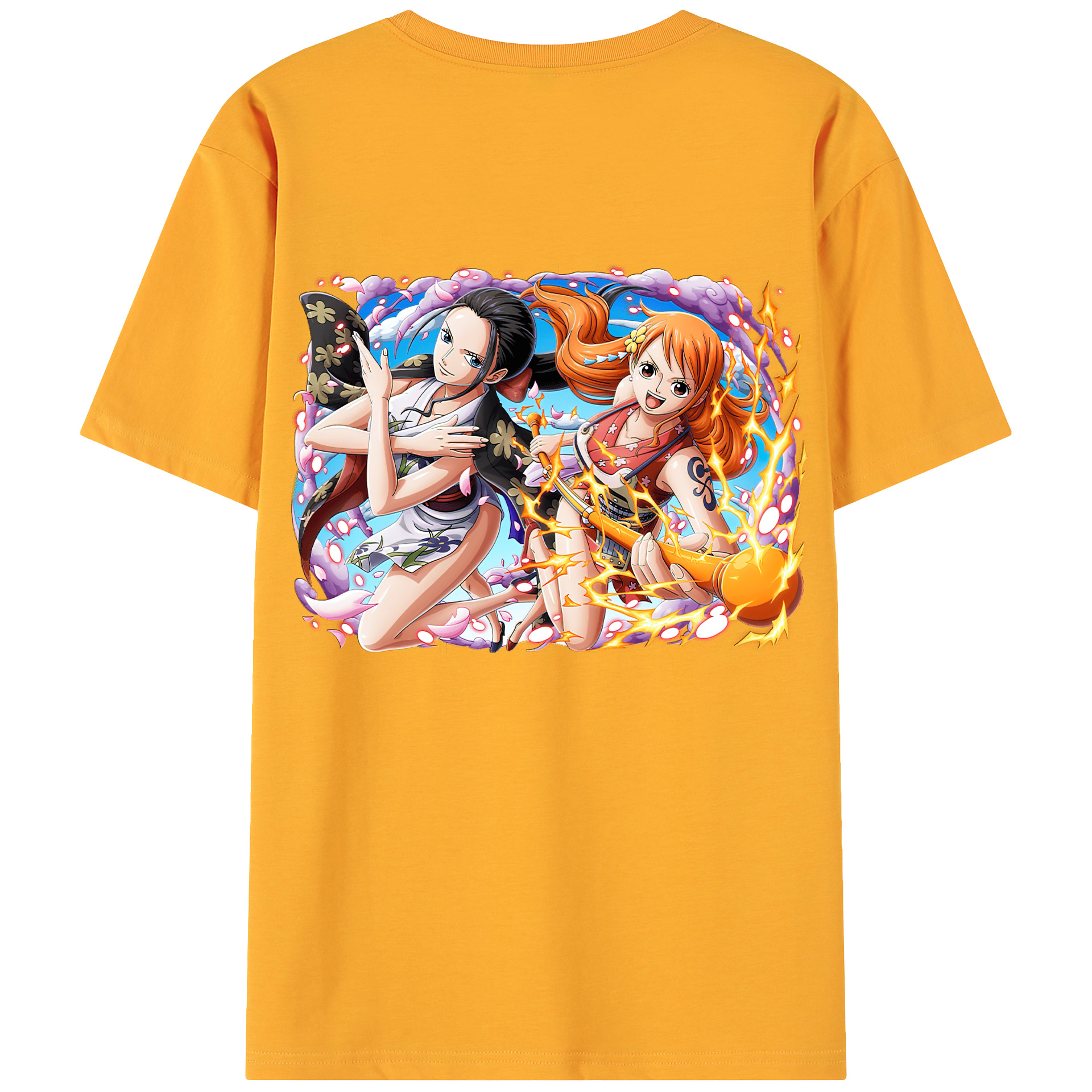 （画像用） ワンピース ナミ ONE PIECE Nami 綿100％ メンズ半袖Tシャツ（バックプリント） 通気性