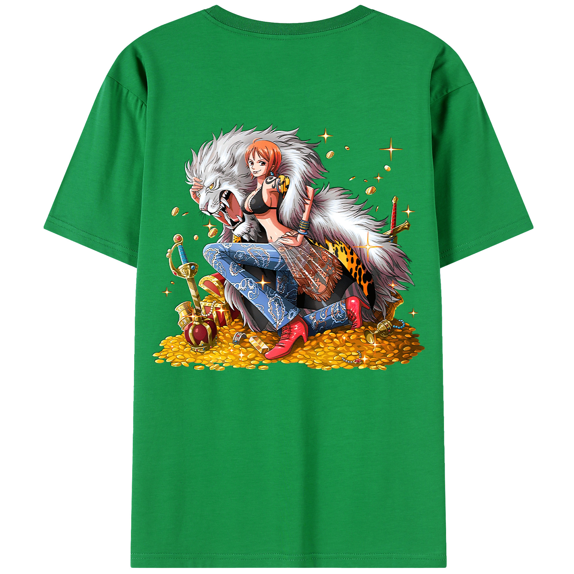 （画像用） ワンピース ナミ ONE PIECE Nami 綿100％ メンズ半袖Tシャツ（バックプリント） 通気性