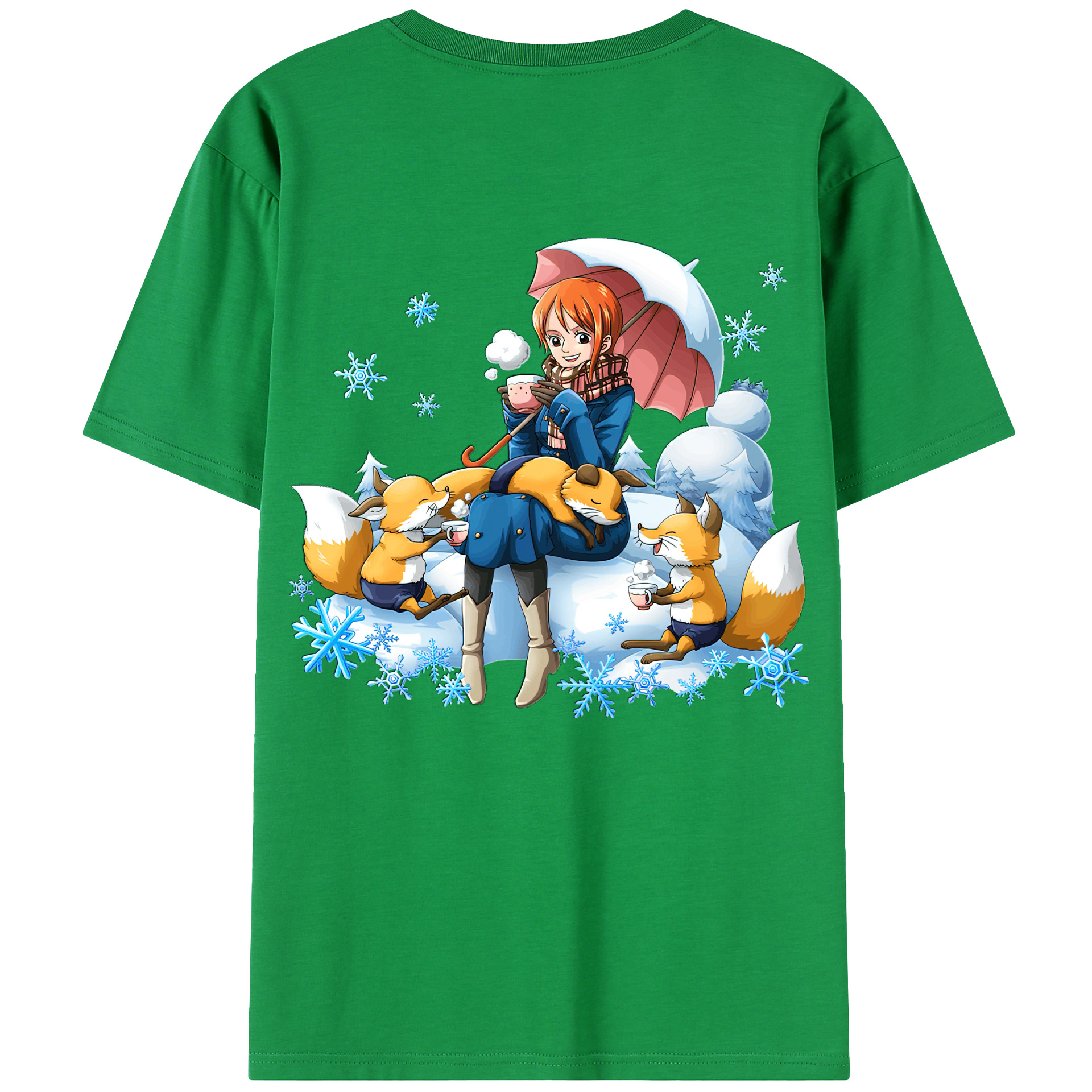 （画像用） ワンピース ナミ ONE PIECE Nami 綿100％ メンズ半袖Tシャツ（バックプリント） 通気性