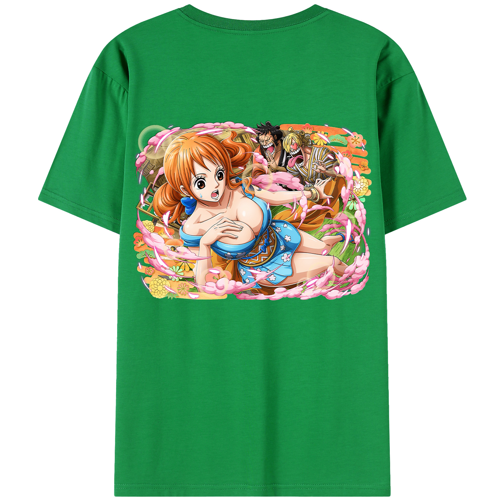 （画像用） ワンピース ナミ ONE PIECE Nami 綿100％ メンズ半袖Tシャツ（バックプリント） 通気性