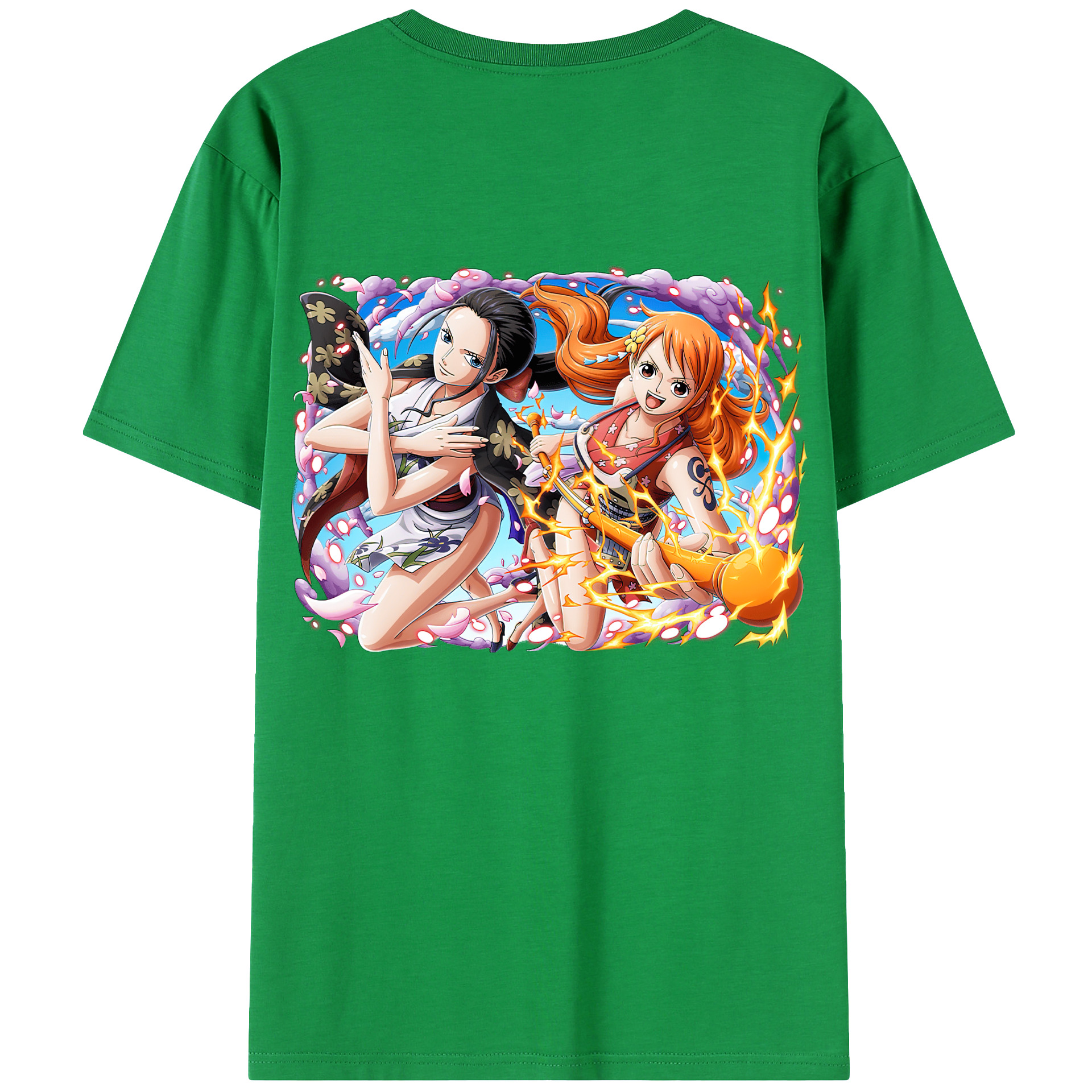 （画像用） ワンピース ナミ ONE PIECE Nami 綿100％ メンズ半袖Tシャツ（バックプリント） 通気性