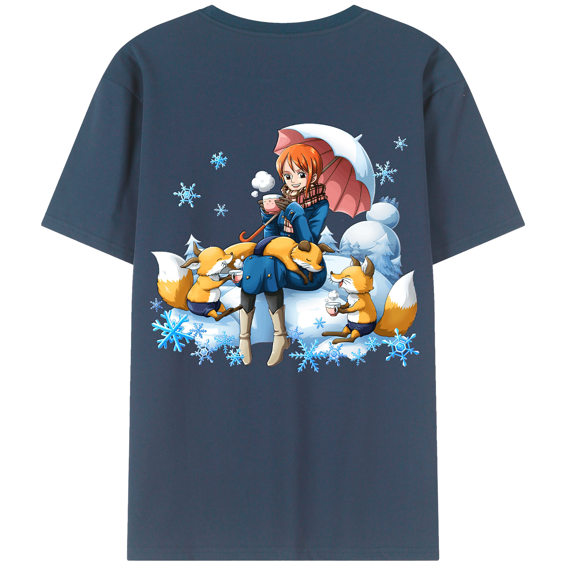 （画像用） ワンピース ナミ ONE PIECE Nami 綿100％ メンズ半袖Tシャツ（バックプリント） 通気性