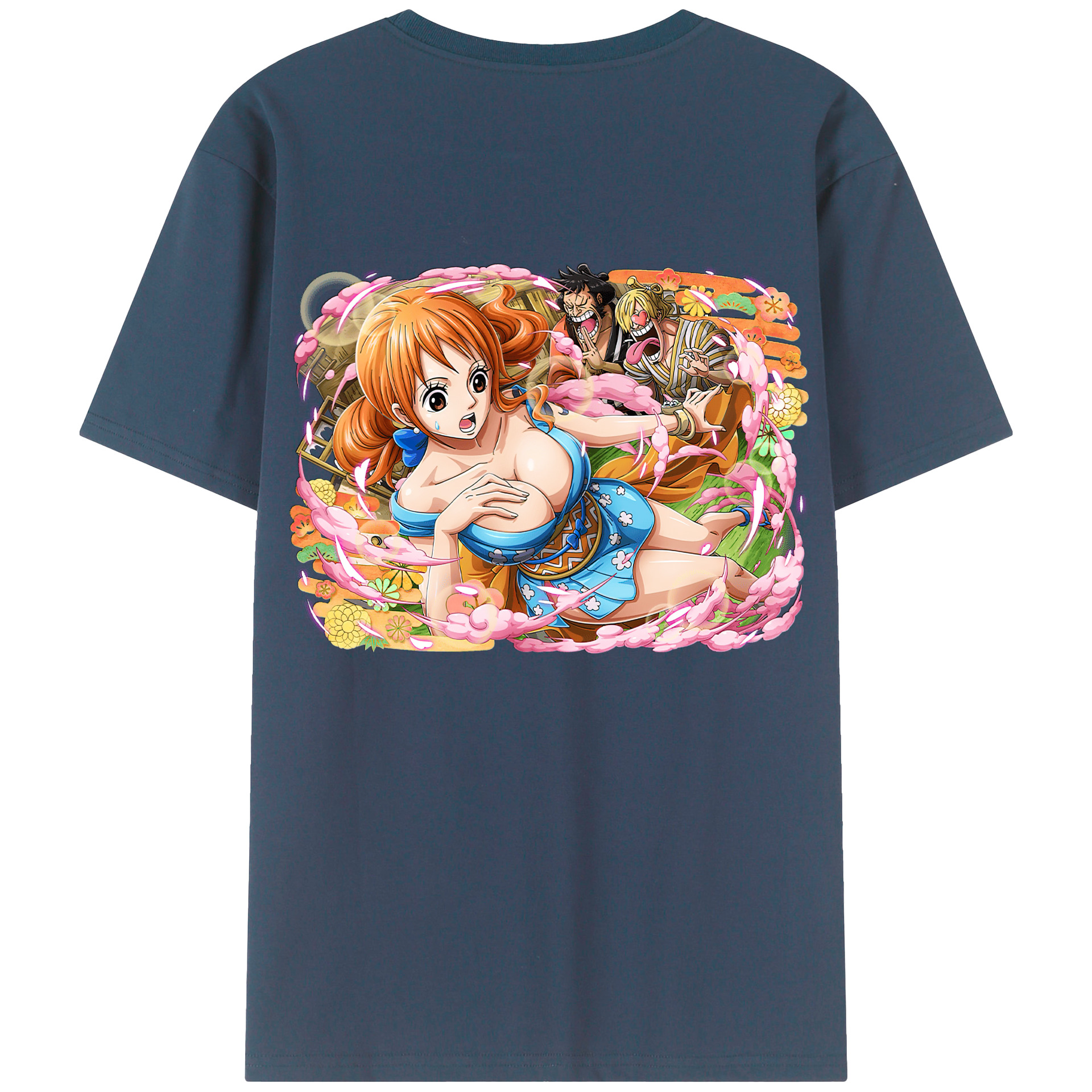 （画像用） ワンピース ナミ ONE PIECE Nami 綿100％ メンズ半袖Tシャツ（バックプリント） 通気性