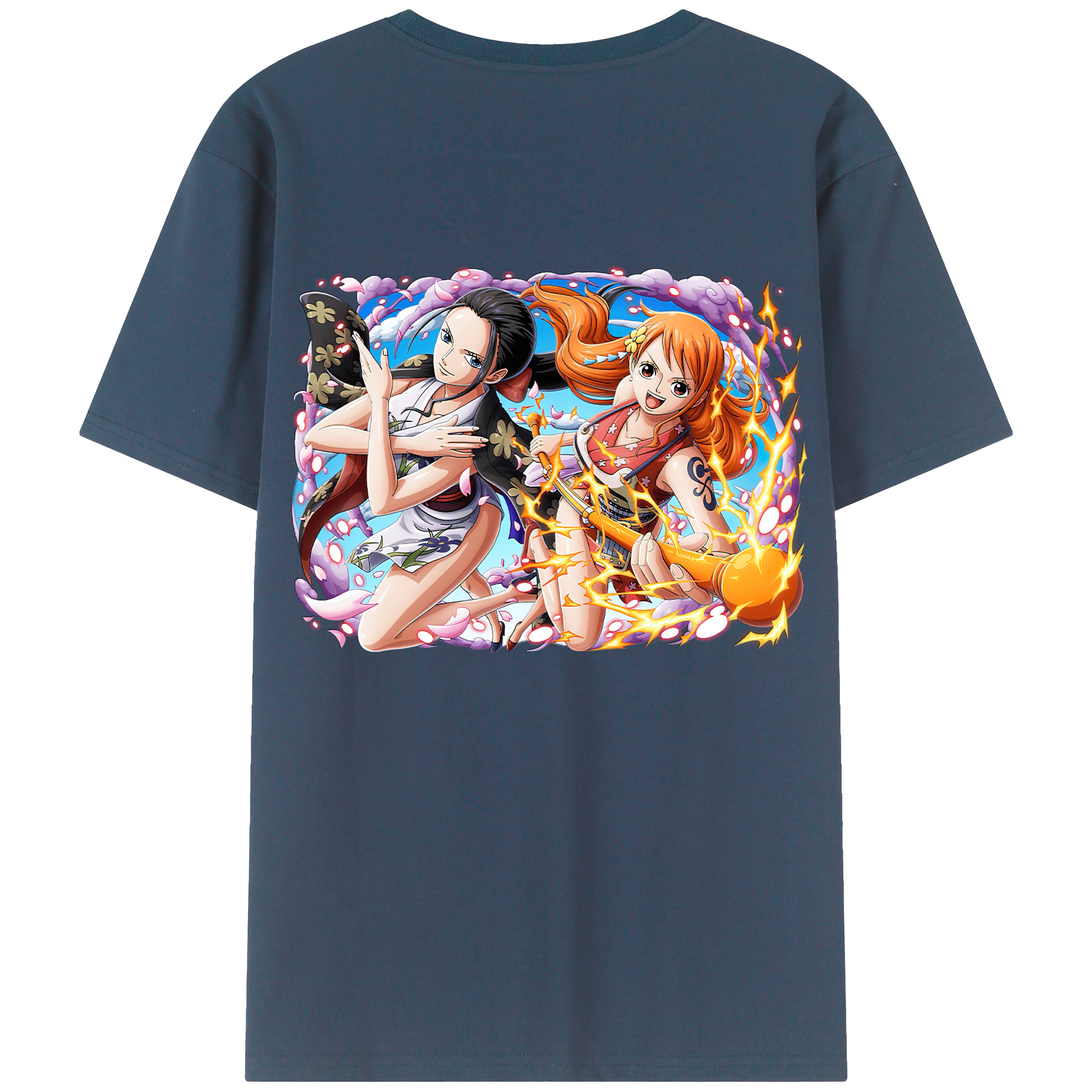 （画像用） ワンピース ナミ ONE PIECE Nami 綿100％ メンズ半袖Tシャツ（バックプリント） 通気性