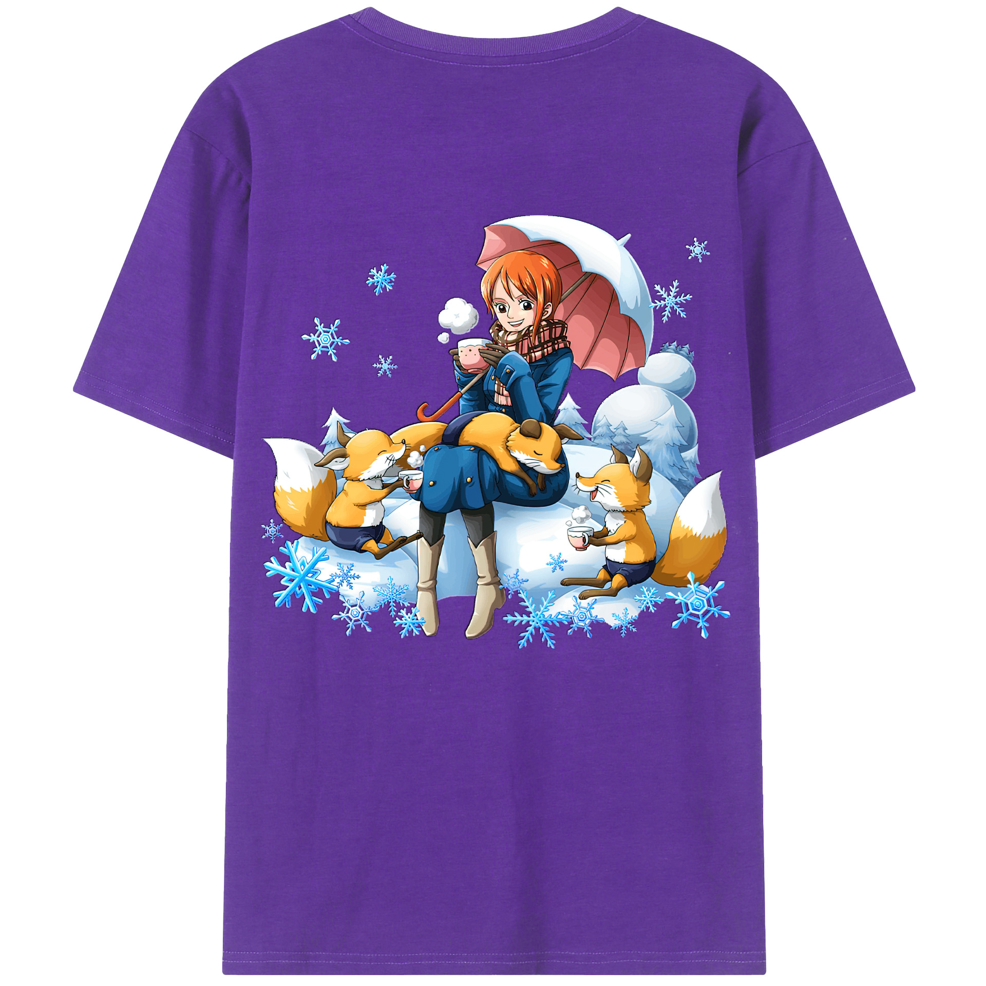 （画像用） ワンピース ナミ ONE PIECE Nami 綿100％ メンズ半袖Tシャツ（バックプリント） 通気性