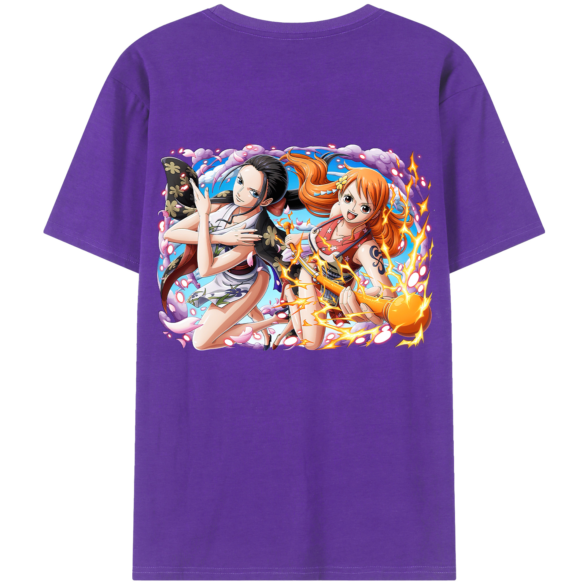 （画像用） ワンピース ナミ ONE PIECE Nami 綿100％ メンズ半袖Tシャツ（バックプリント） 通気性