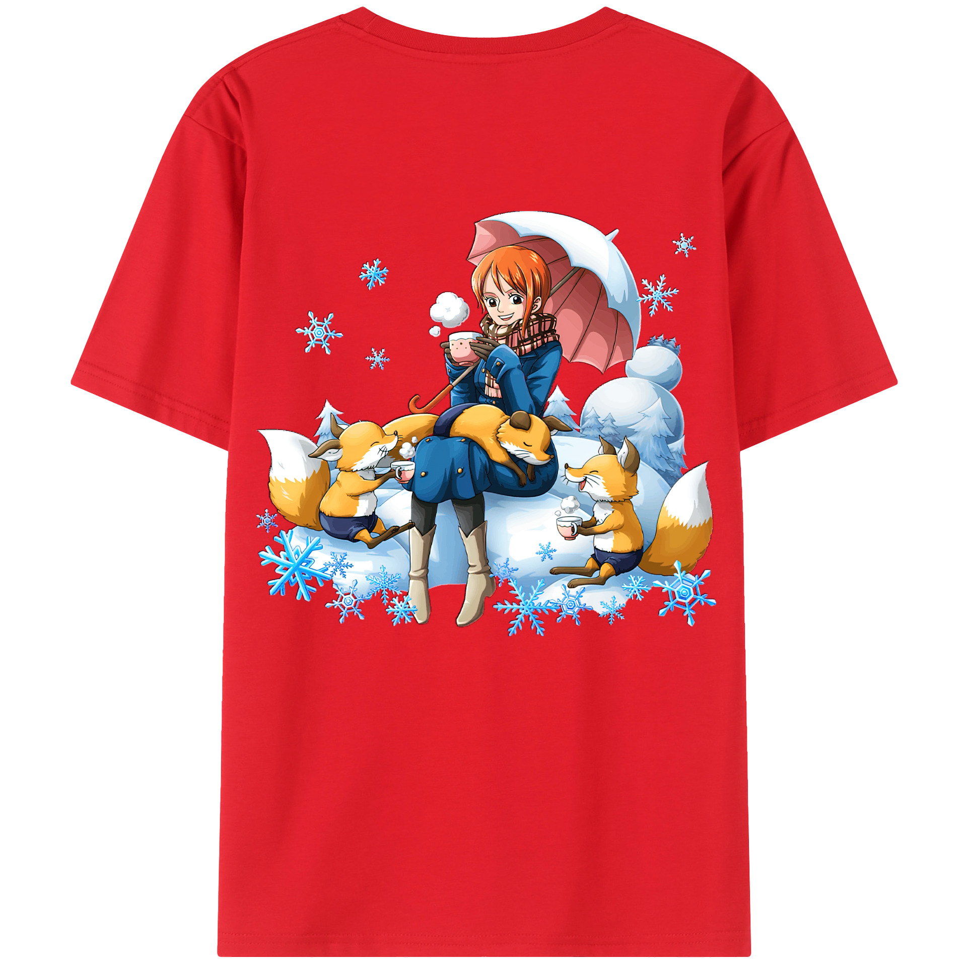 （画像用） ワンピース ナミ ONE PIECE Nami 綿100％ メンズ半袖Tシャツ（バックプリント） 通気性