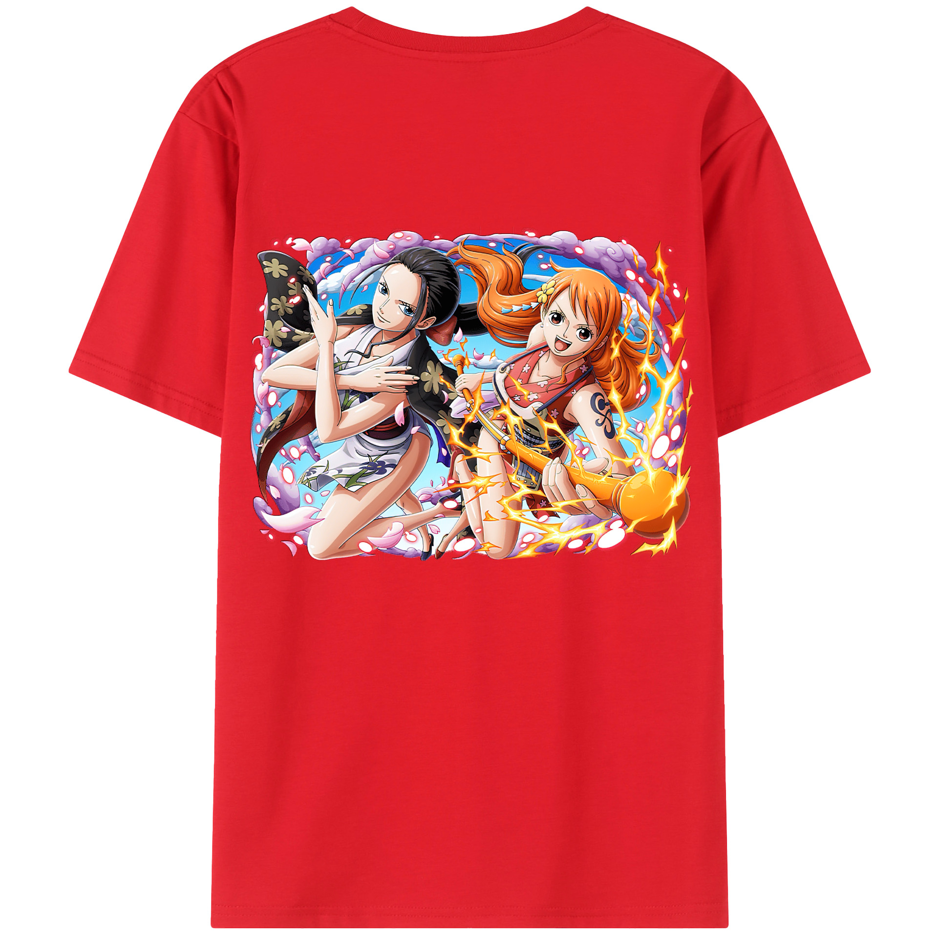 （画像用） ワンピース ナミ ONE PIECE Nami 綿100％ メンズ半袖Tシャツ（バックプリント） 通気性