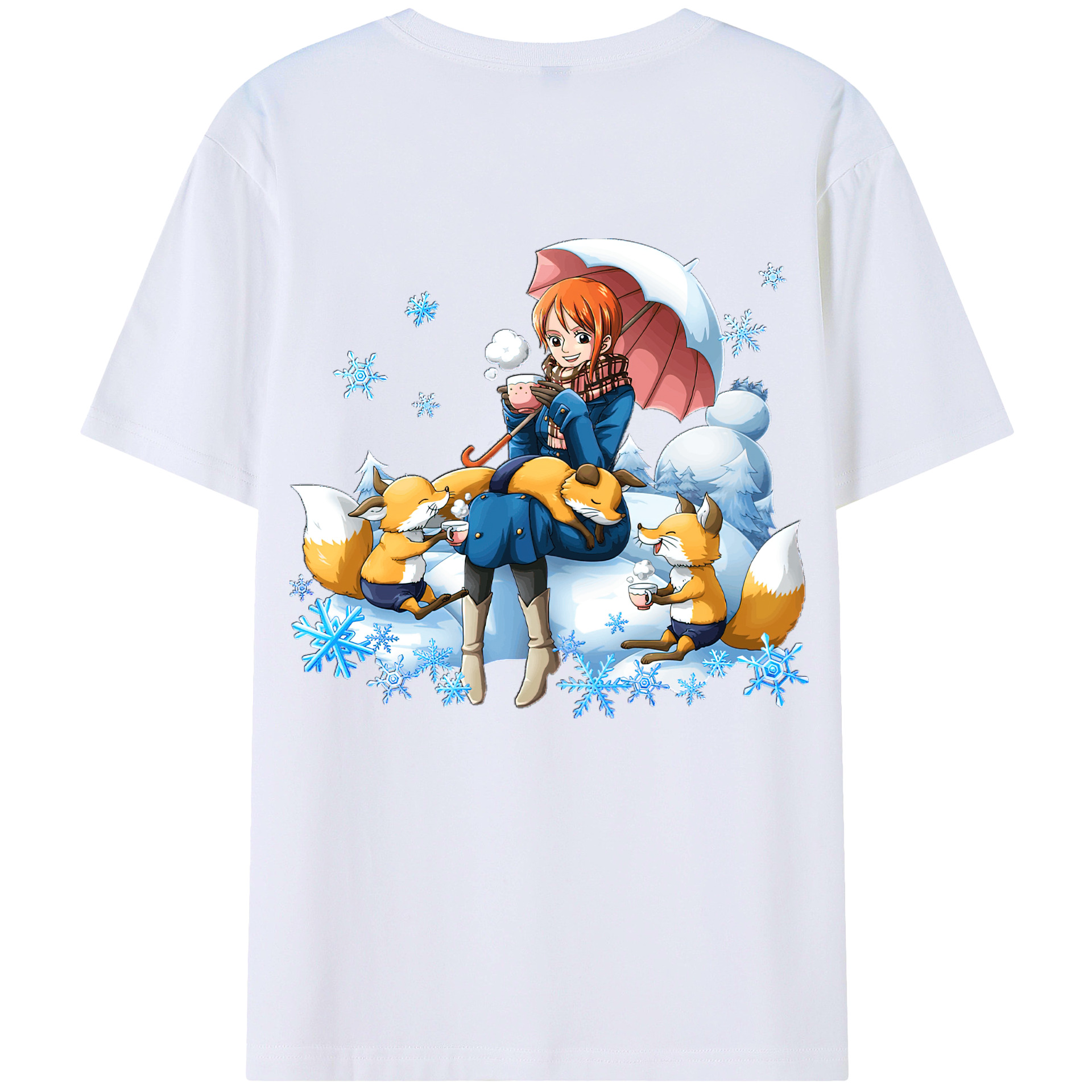 （画像用） ワンピース ナミ ONE PIECE Nami 綿100％ メンズ半袖Tシャツ（バックプリント） 通気性