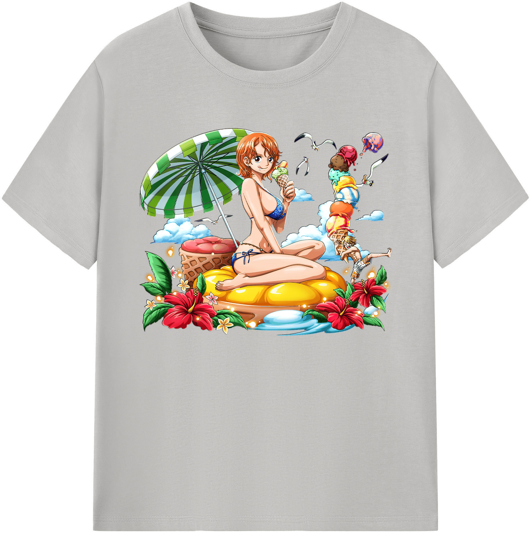 （画像用） ワンピース ナミ ONE PIECE Nami 綿100％ メンズ半袖Tシャツ｜肌触りやわらか＆通気性