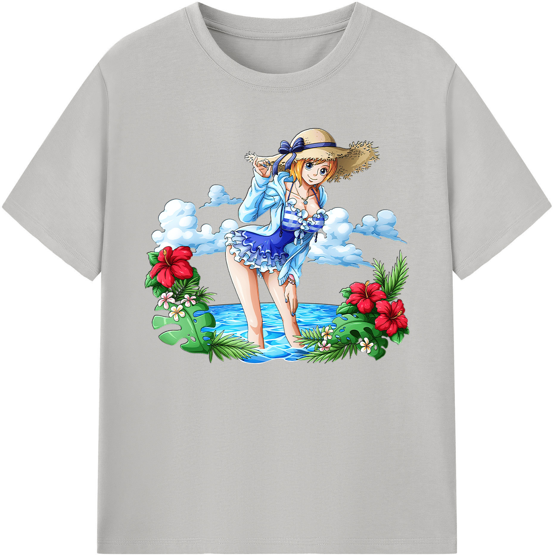 （画像用） ワンピース ナミ ONE PIECE Nami 綿100％ メンズ半袖Tシャツ｜肌触りやわらか＆通気性