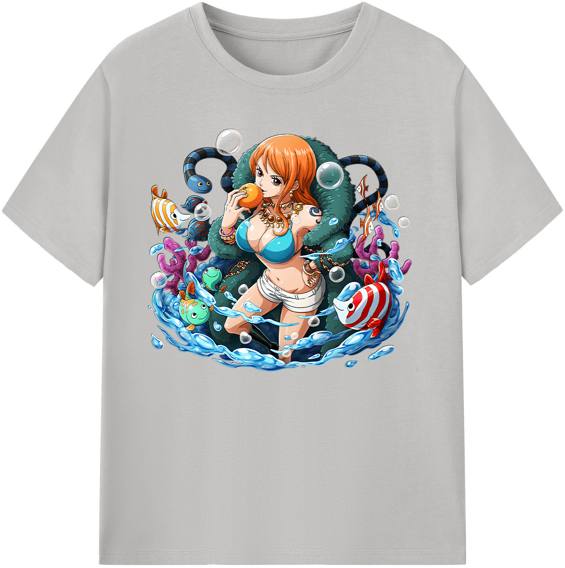 （画像用） ワンピース ナミ ONE PIECE Nami 綿100％ メンズ半袖Tシャツ｜肌触りやわらか＆通気性