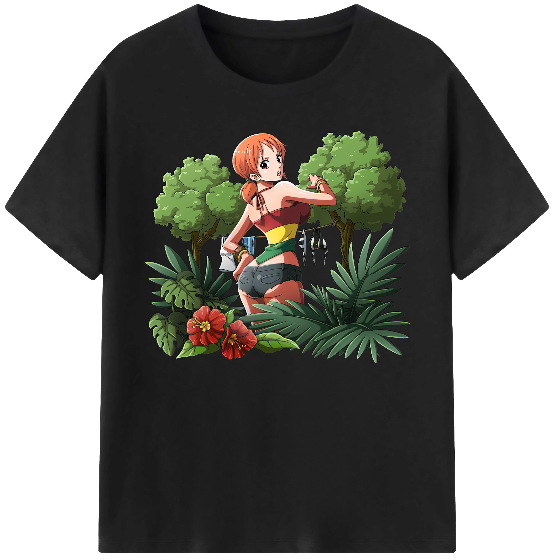（画像用） ワンピース ナミ ONE PIECE Nami 綿100％ メンズ半袖Tシャツ｜肌触りやわらか＆通気性