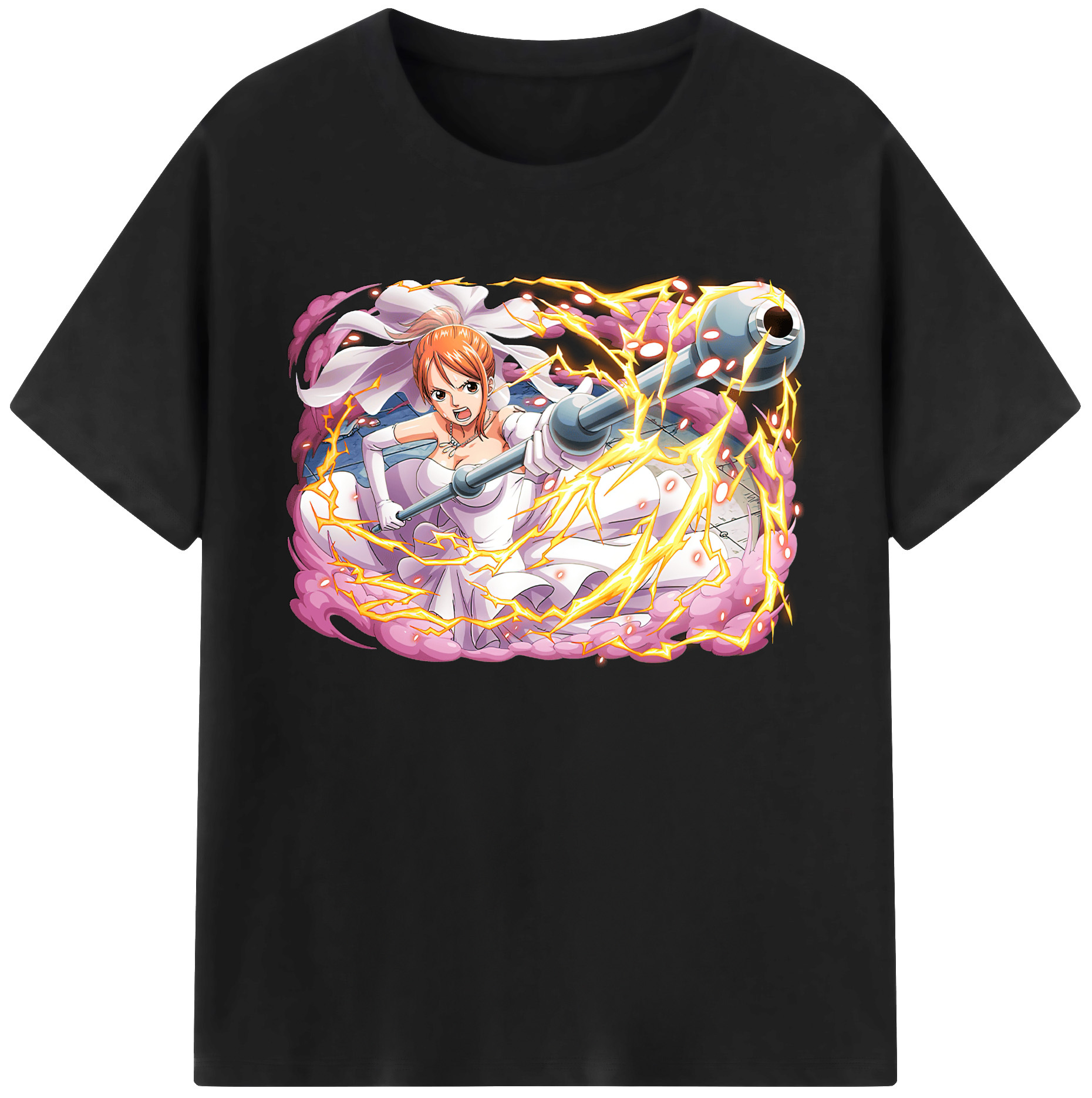 （画像用） ワンピース ナミ ONE PIECE Nami 綿100％ メンズ半袖Tシャツ｜肌触りやわらか＆通気性