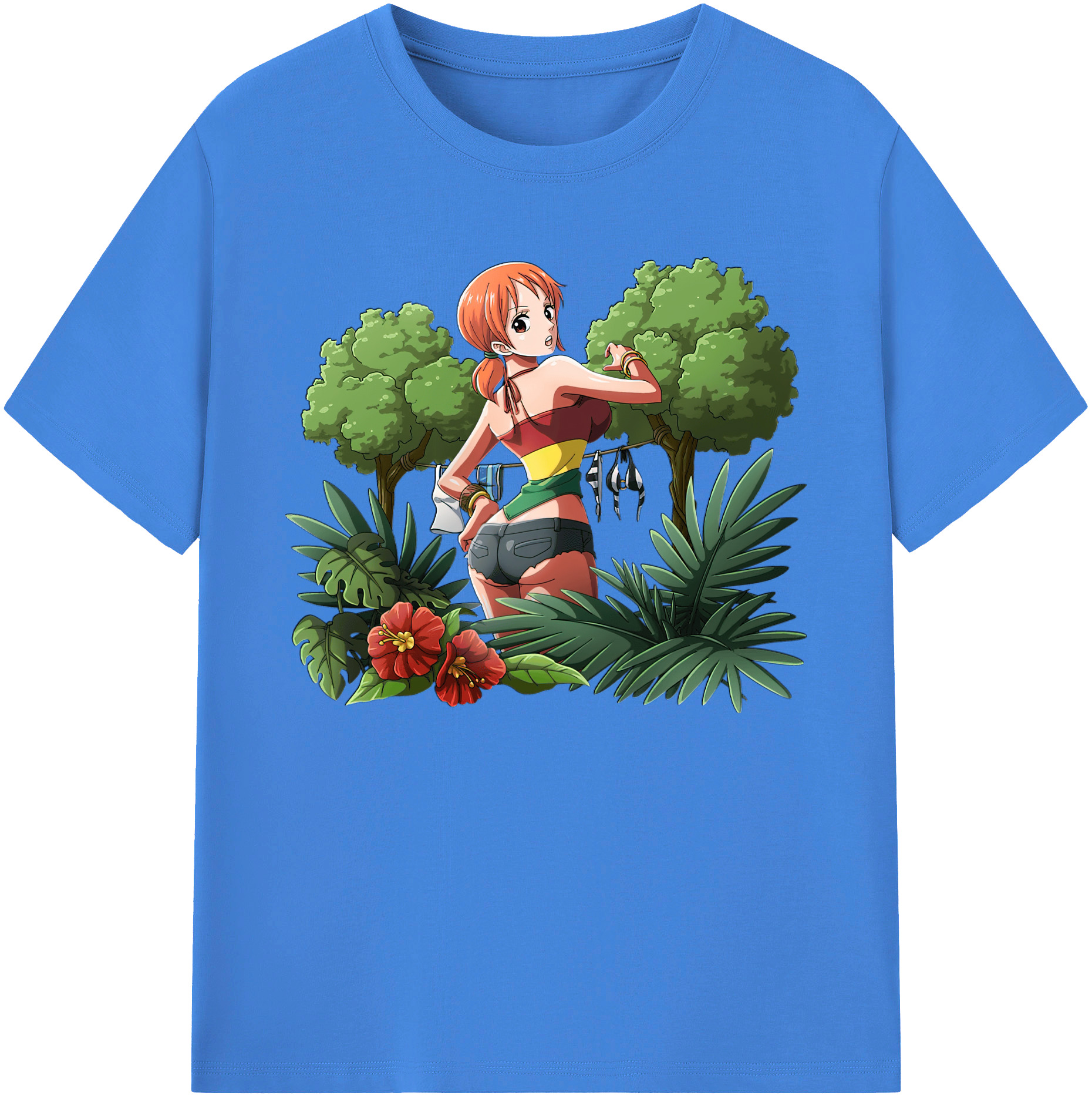 （画像用） ワンピース ナミ ONE PIECE Nami 綿100％ メンズ半袖Tシャツ｜肌触りやわらか＆通気性