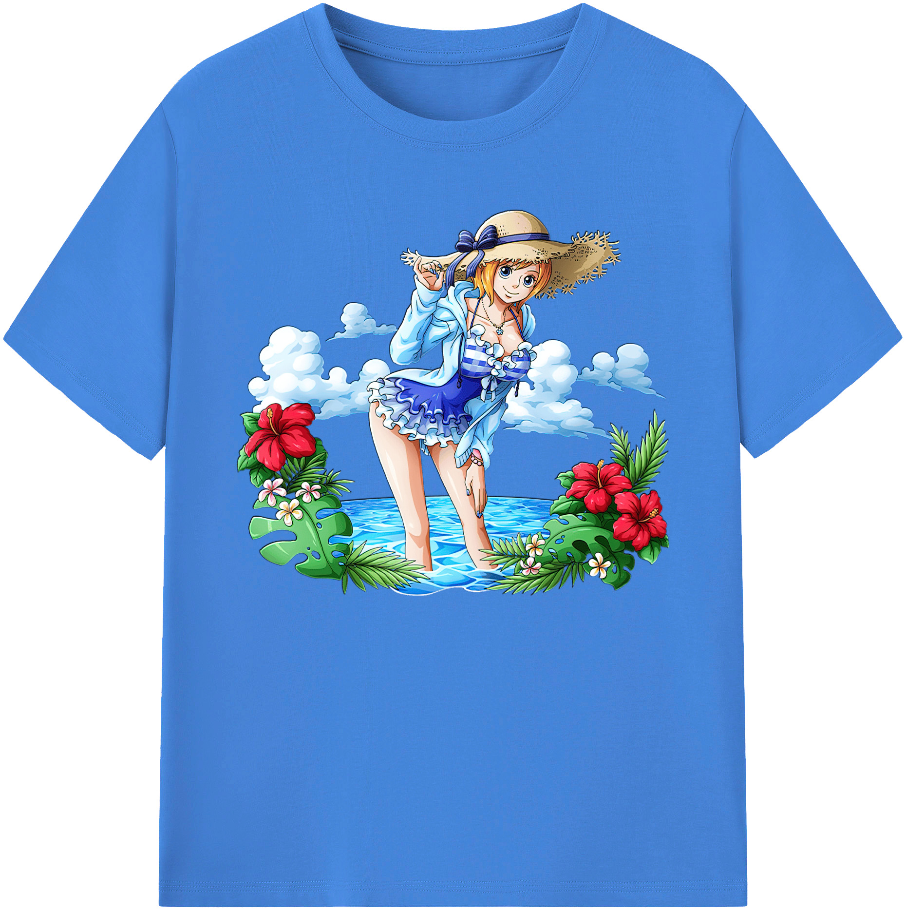 （画像用） ワンピース ナミ ONE PIECE Nami 綿100％ メンズ半袖Tシャツ｜肌触りやわらか＆通気性
