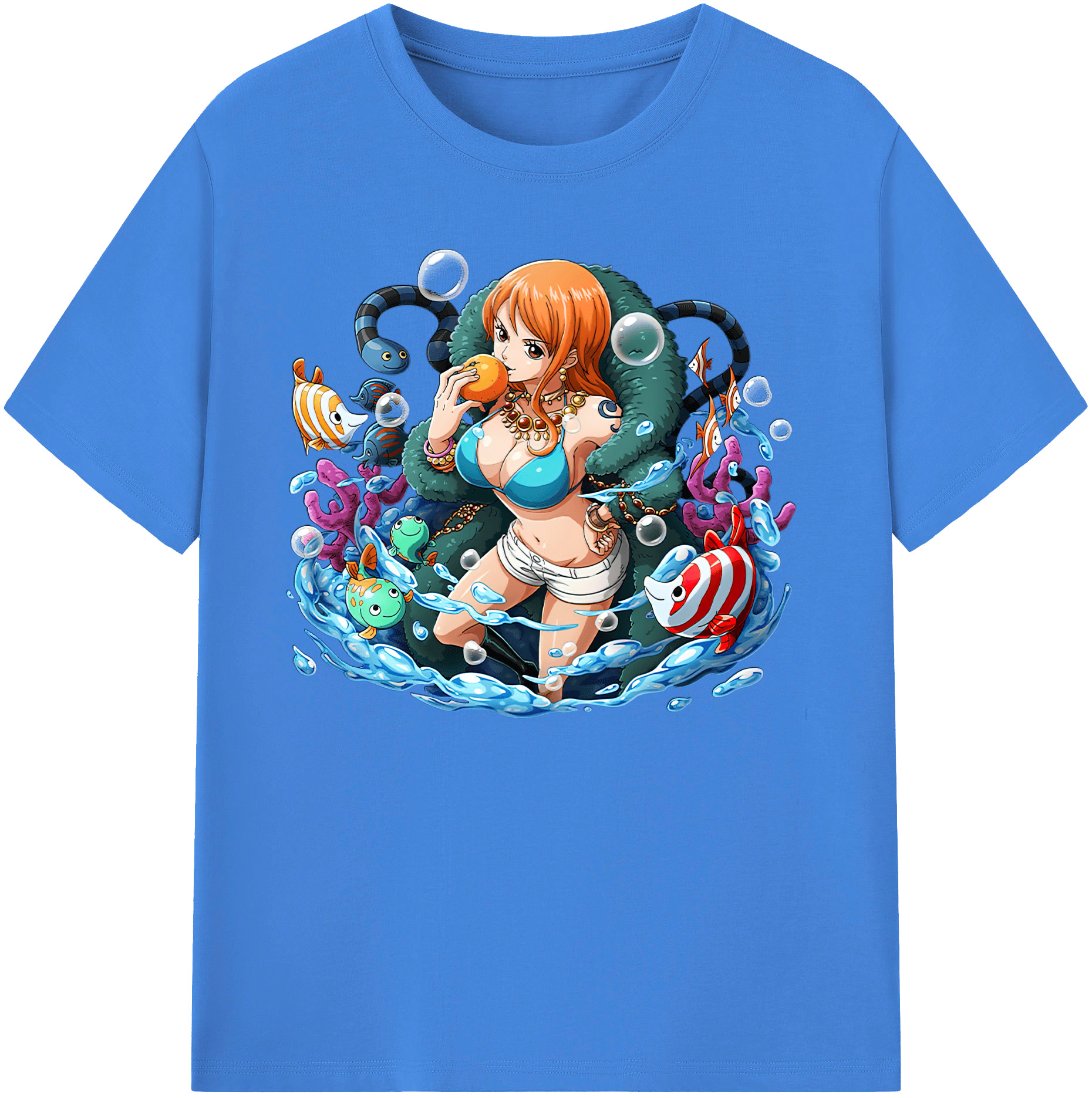 （画像用） ワンピース ナミ ONE PIECE Nami 綿100％ メンズ半袖Tシャツ｜肌触りやわらか＆通気性