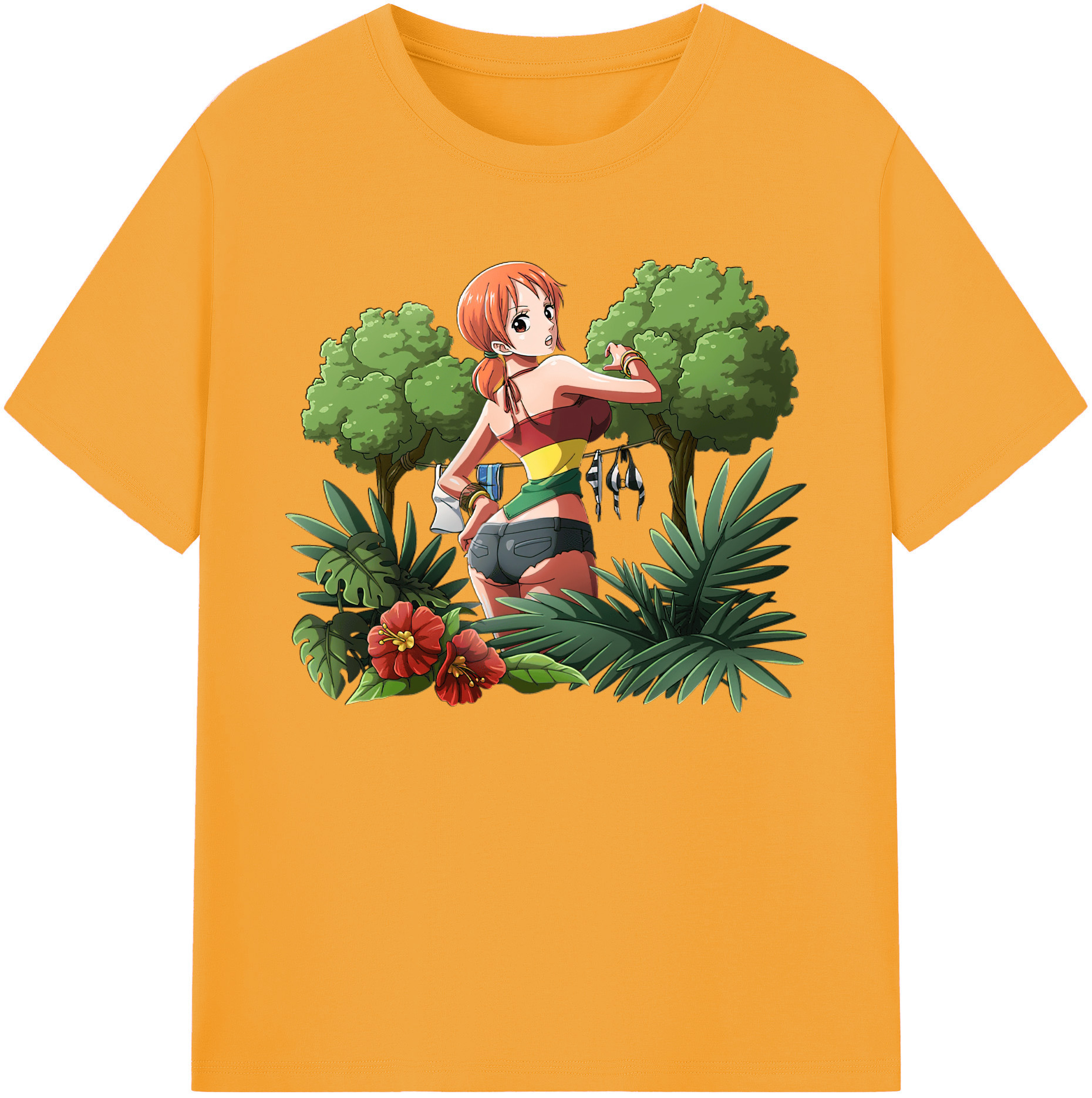 （画像用） ワンピース ナミ ONE PIECE Nami 綿100％ メンズ半袖Tシャツ｜肌触りやわらか＆通気性