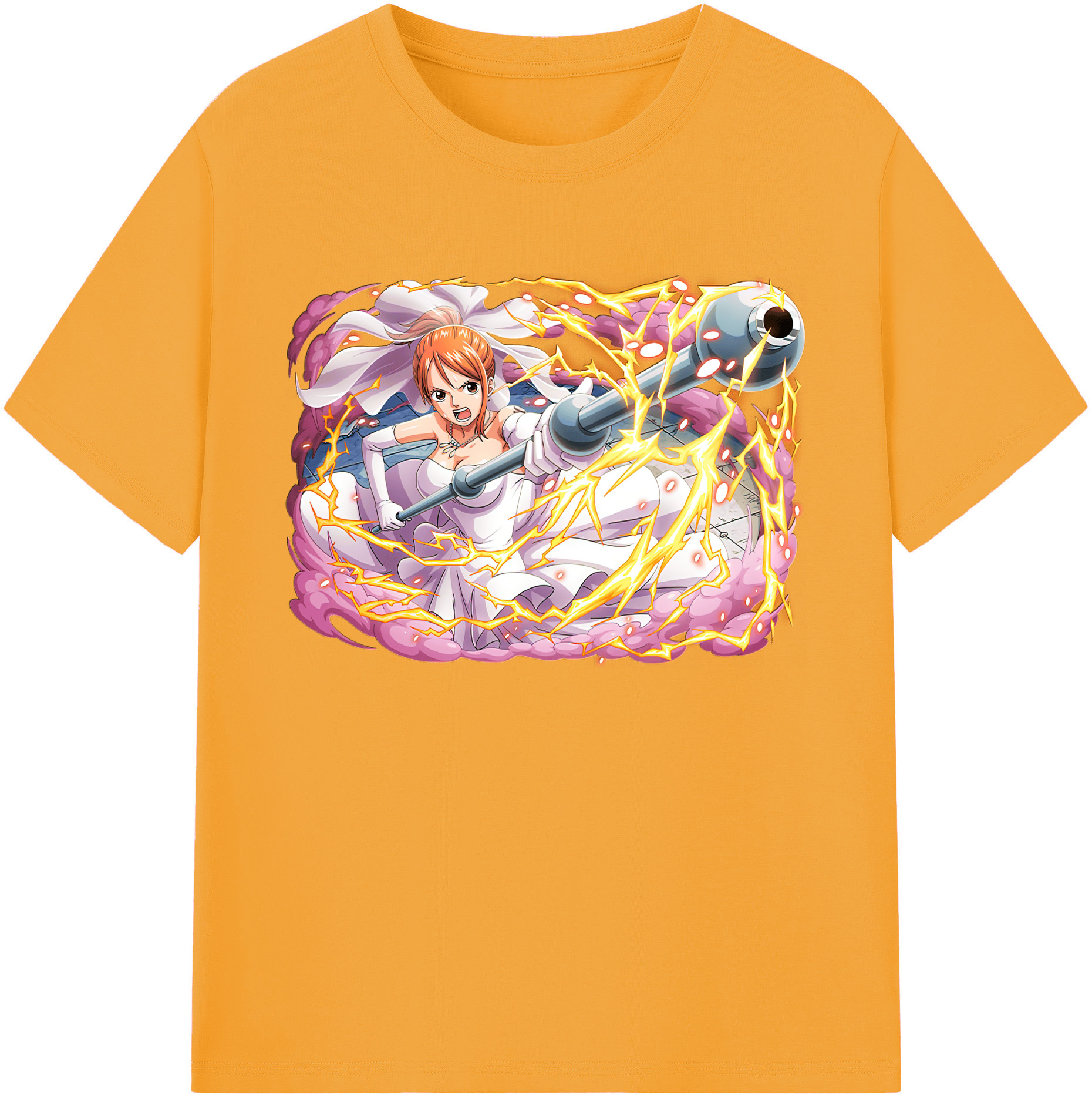 （画像用） ワンピース ナミ ONE PIECE Nami 綿100％ メンズ半袖Tシャツ｜肌触りやわらか＆通気性