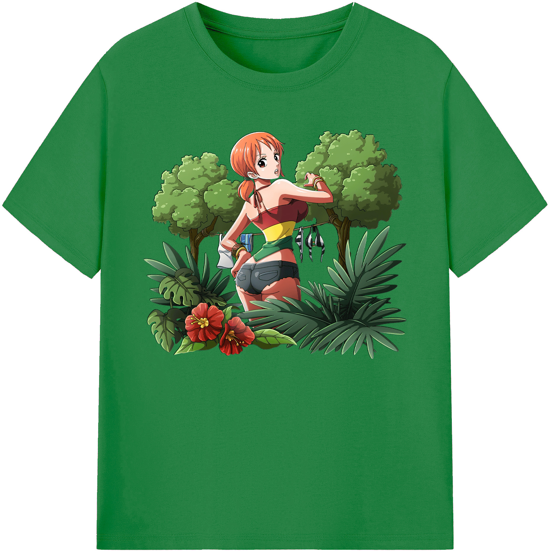 （画像用） ワンピース ナミ ONE PIECE Nami 綿100％ メンズ半袖Tシャツ｜肌触りやわらか＆通気性